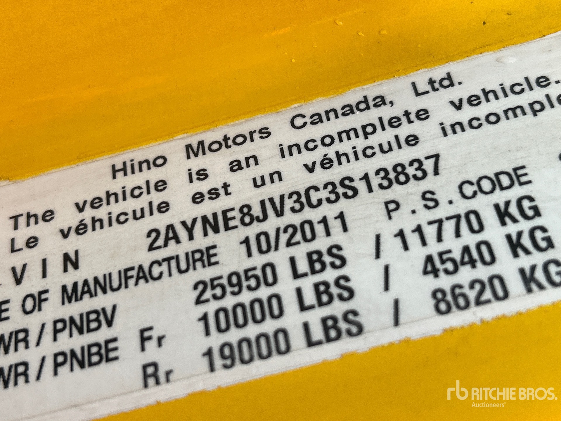 General Appearance with Serial Number / VIN