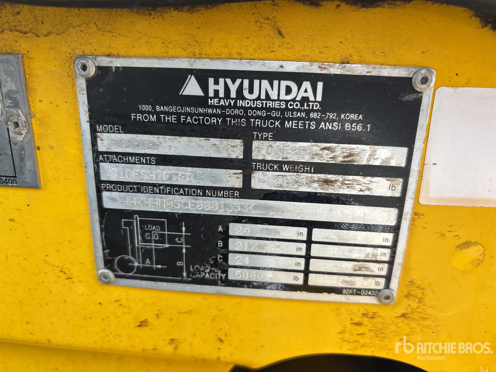 General Appearance with N.º de serie/VIN