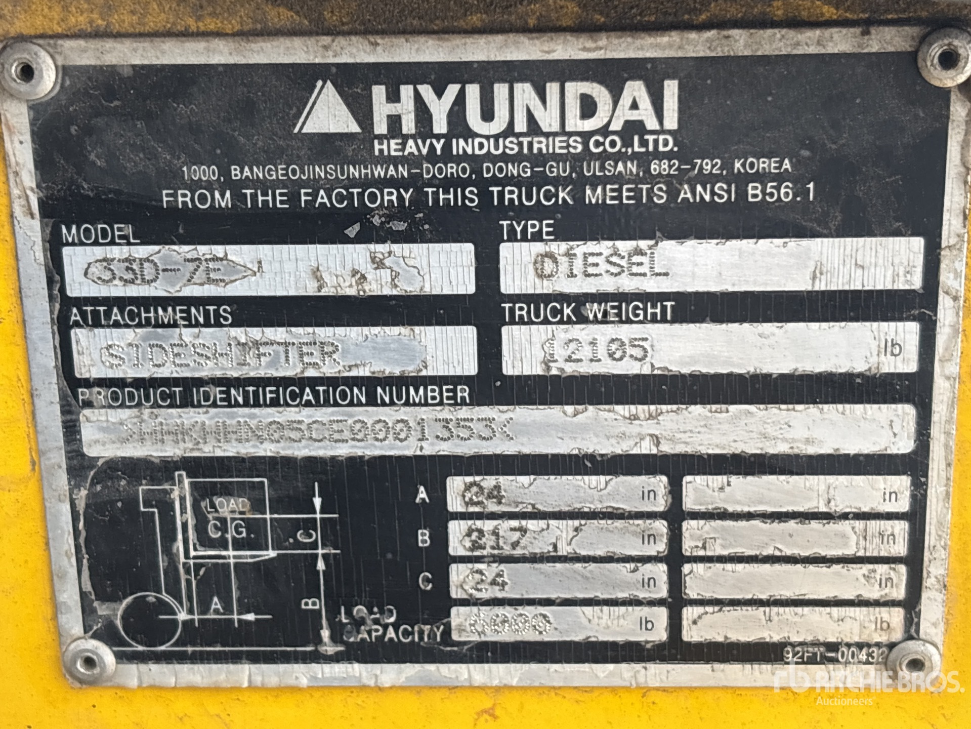 General Appearance with Serial Number / VIN