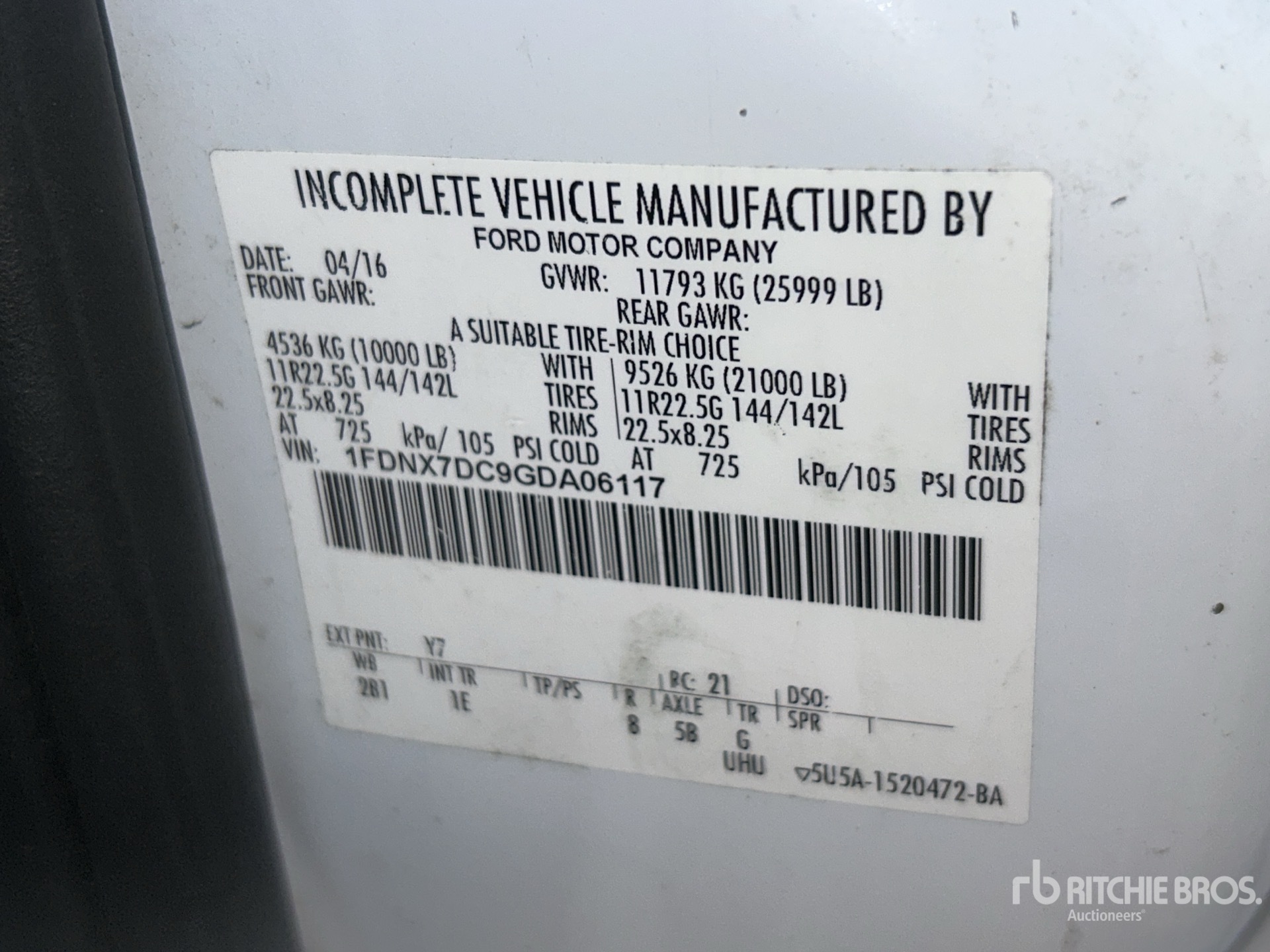 General Appearance with Serial Number / VIN