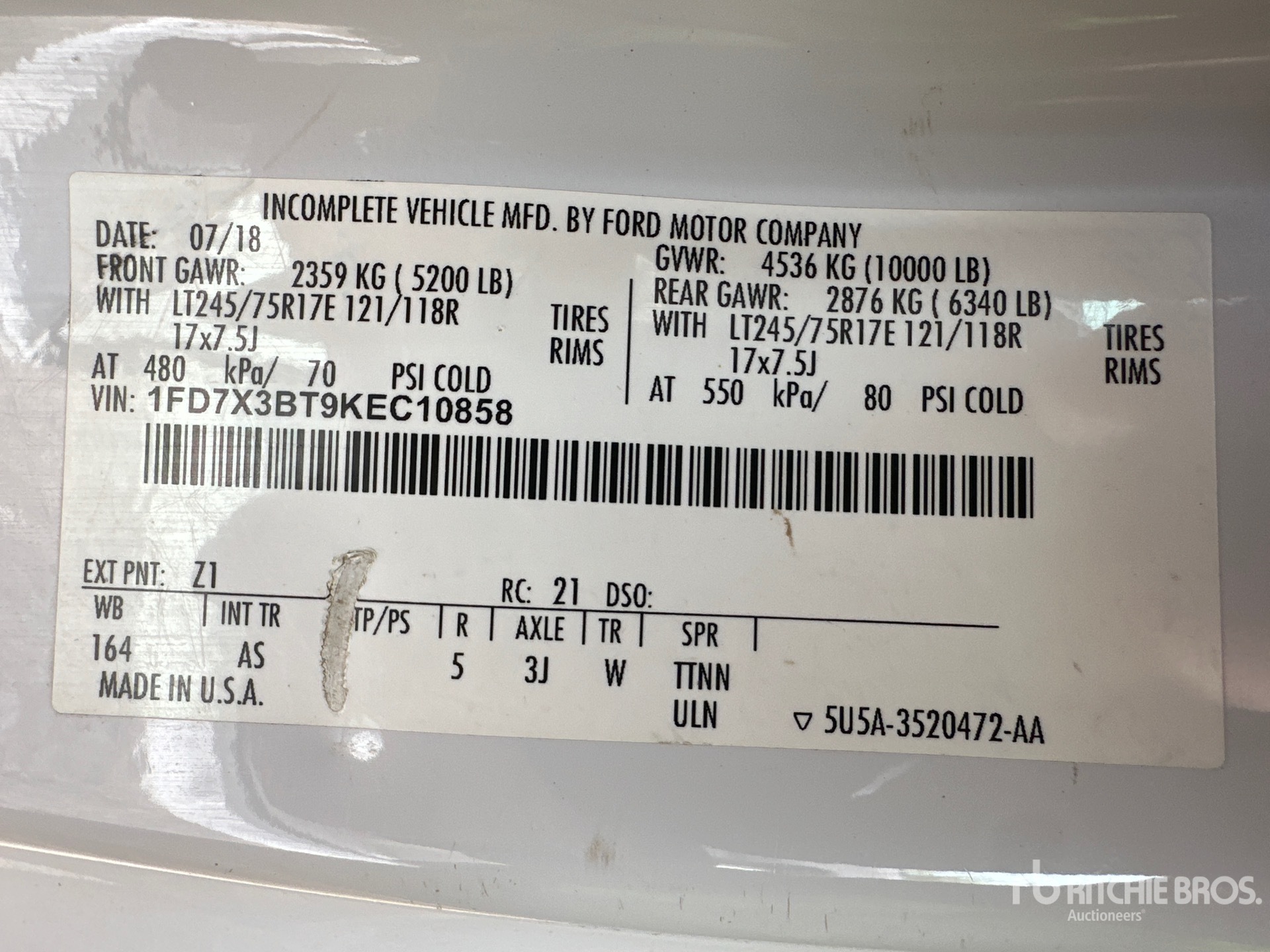 General Appearance with Numéro de série/Numéro d'identification du véhicule automobile