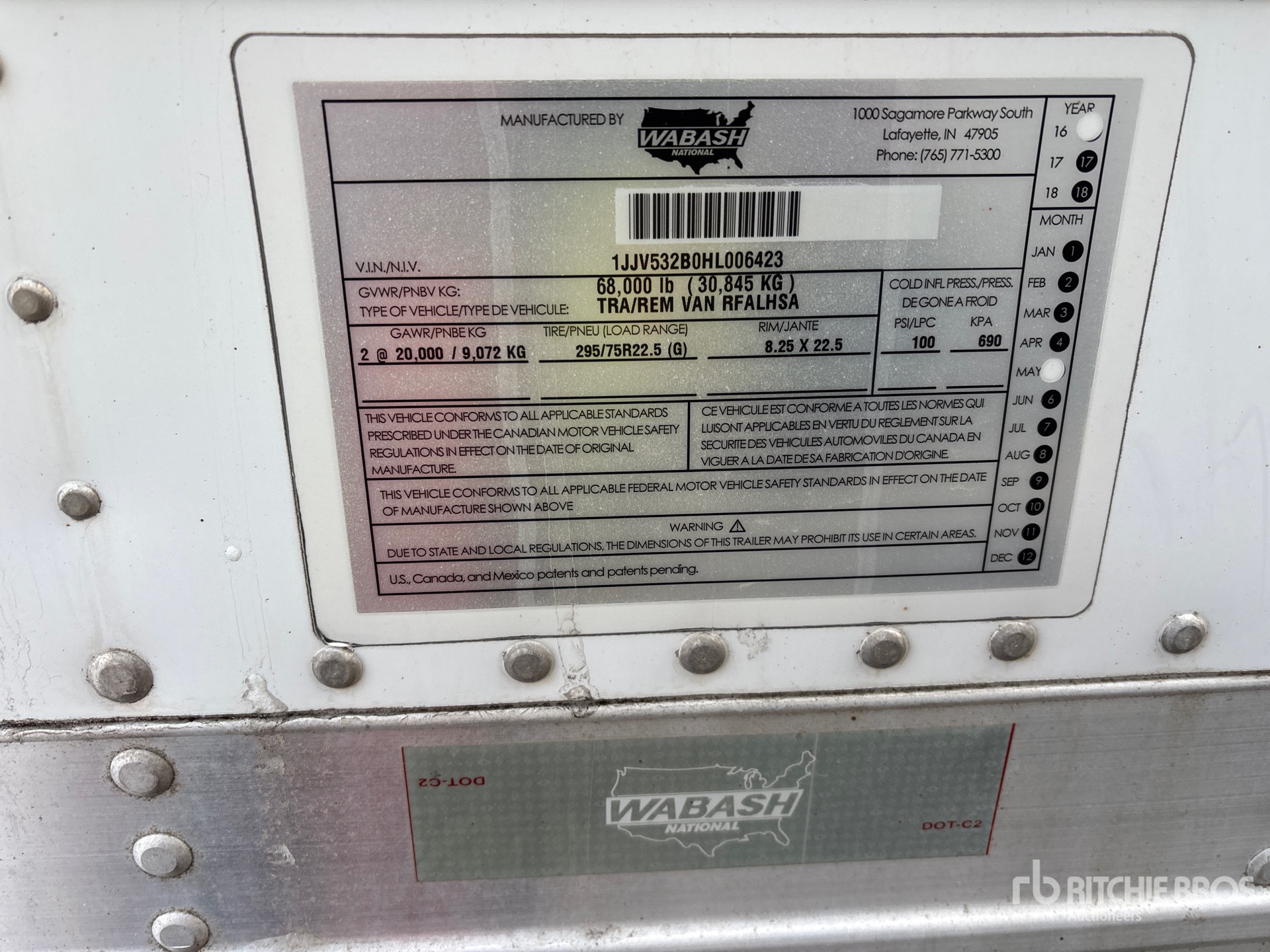 General Appearance with Serial Number / VIN