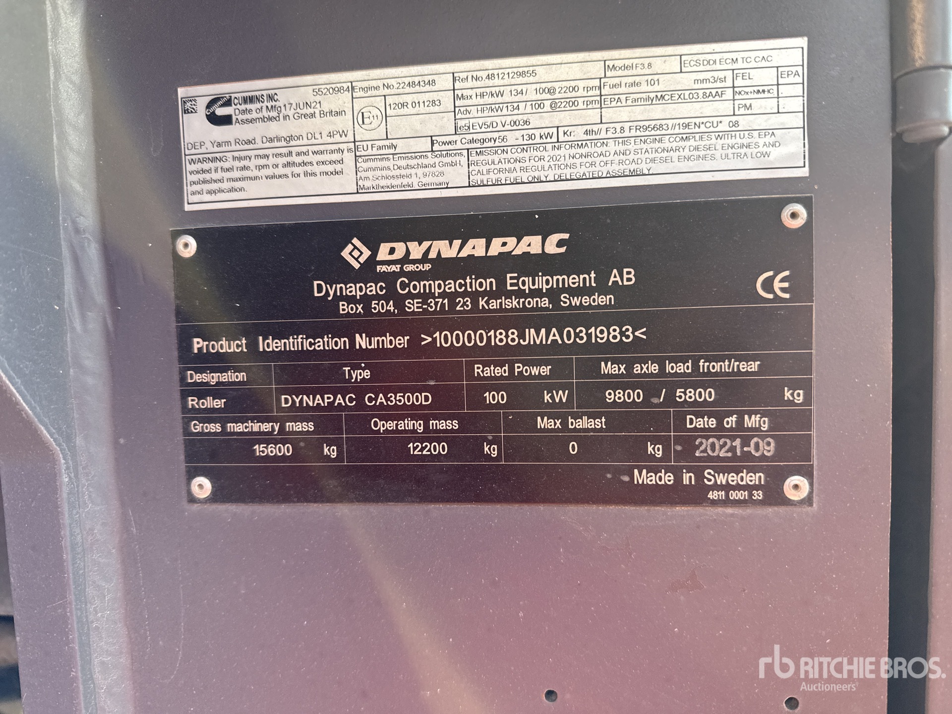 General Appearance with Serial Number / VIN