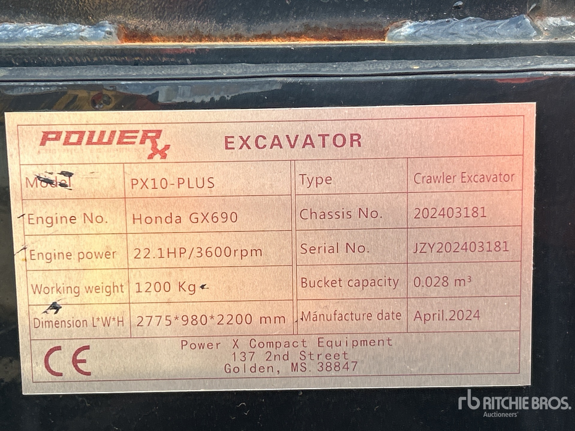 General Appearance with N.º de serie/VIN