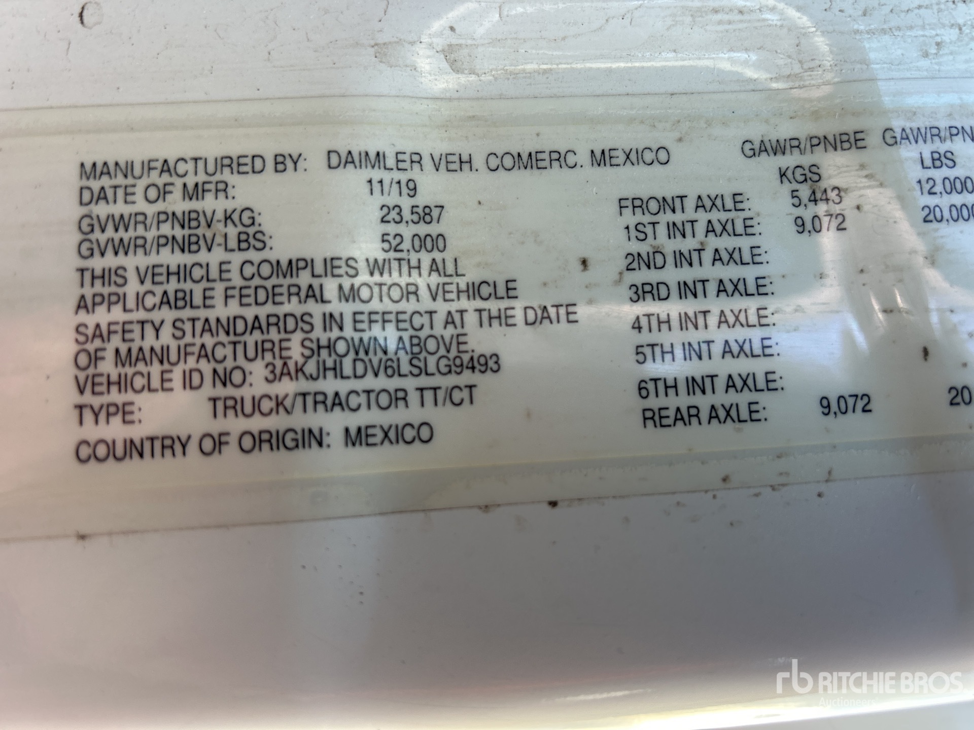 General Appearance with Serial Number / VIN