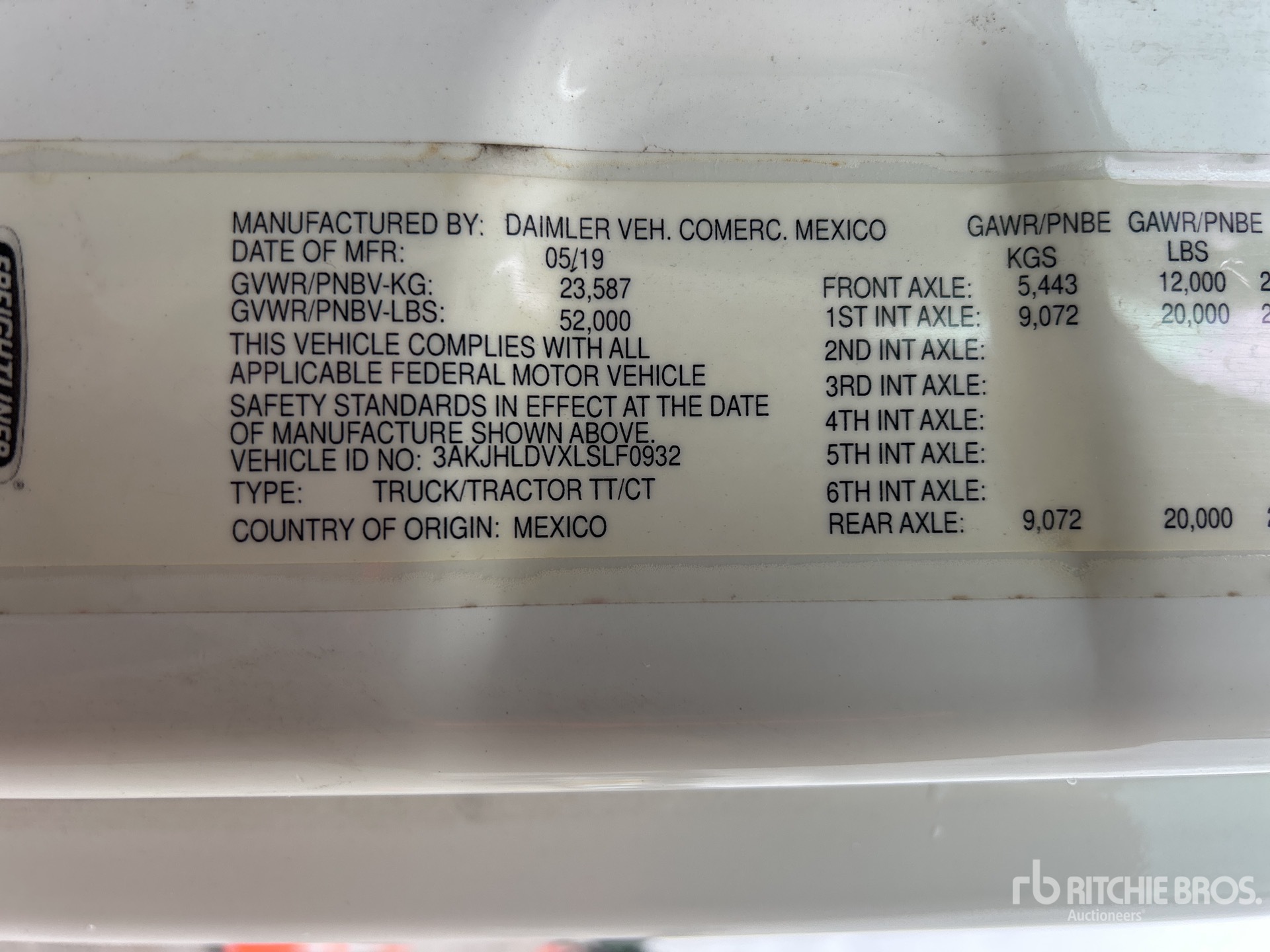 General Appearance with Numero seriale/numero d’identificazione del veicolo (VIN)