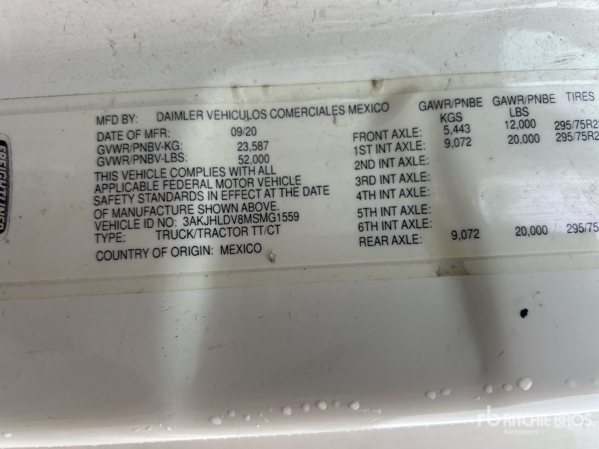 General Appearance with Serial Number / VIN