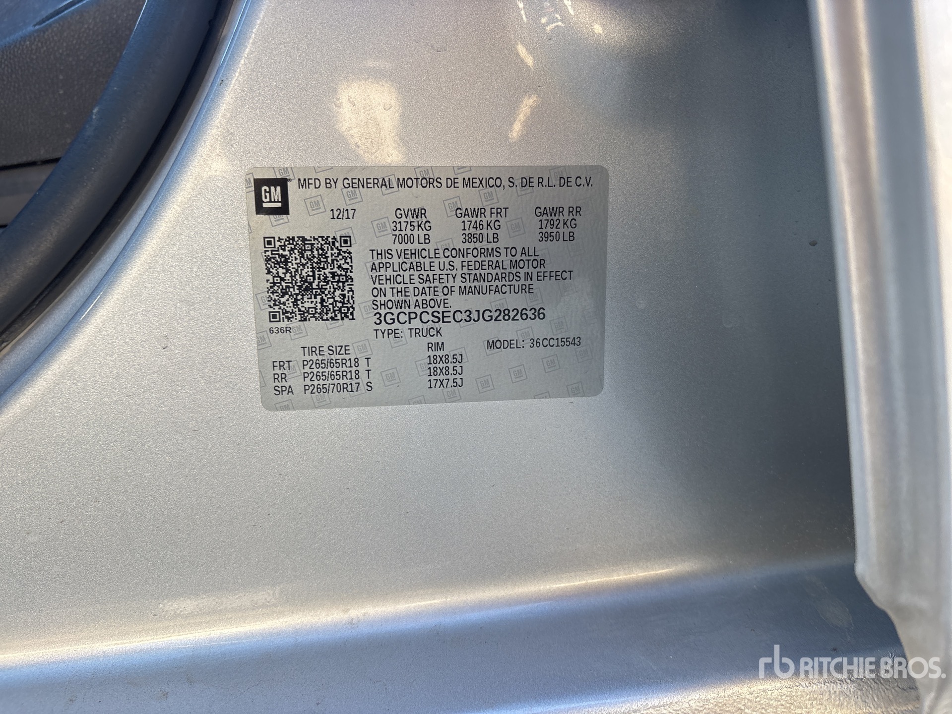 General Appearance with Serial Number / VIN