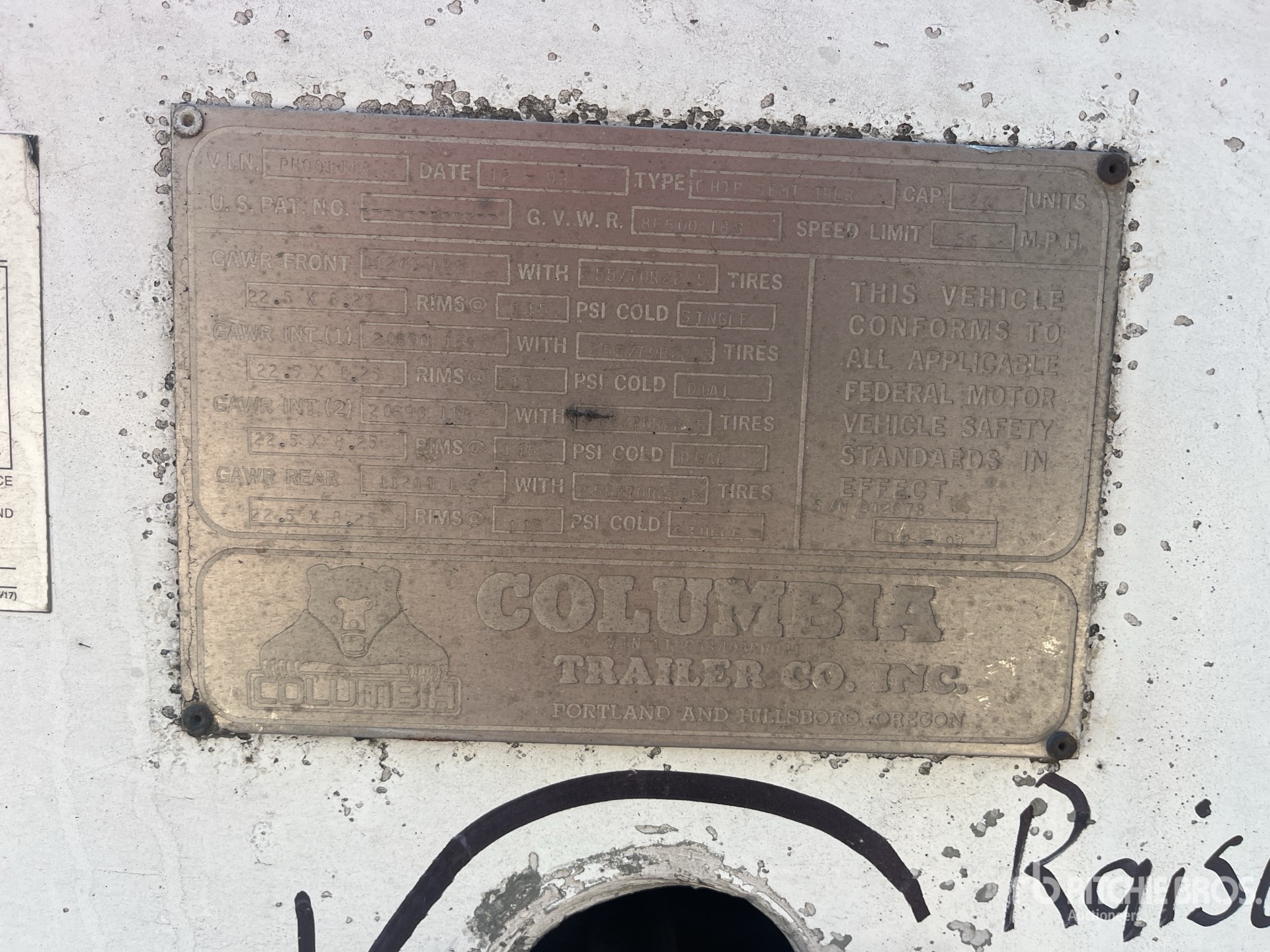 General Appearance with N.º de serie/VIN