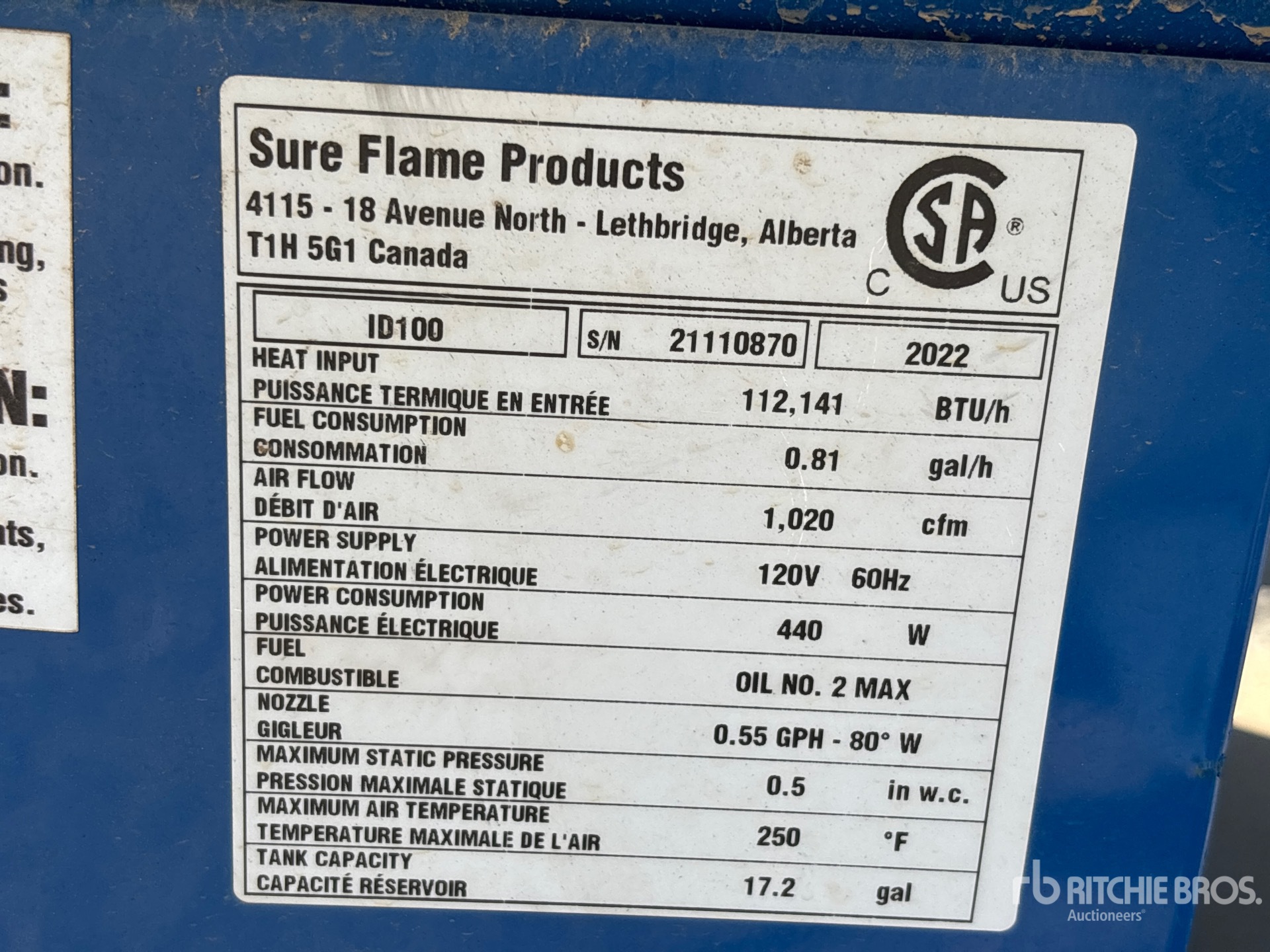General Appearance with Serial Number / VIN