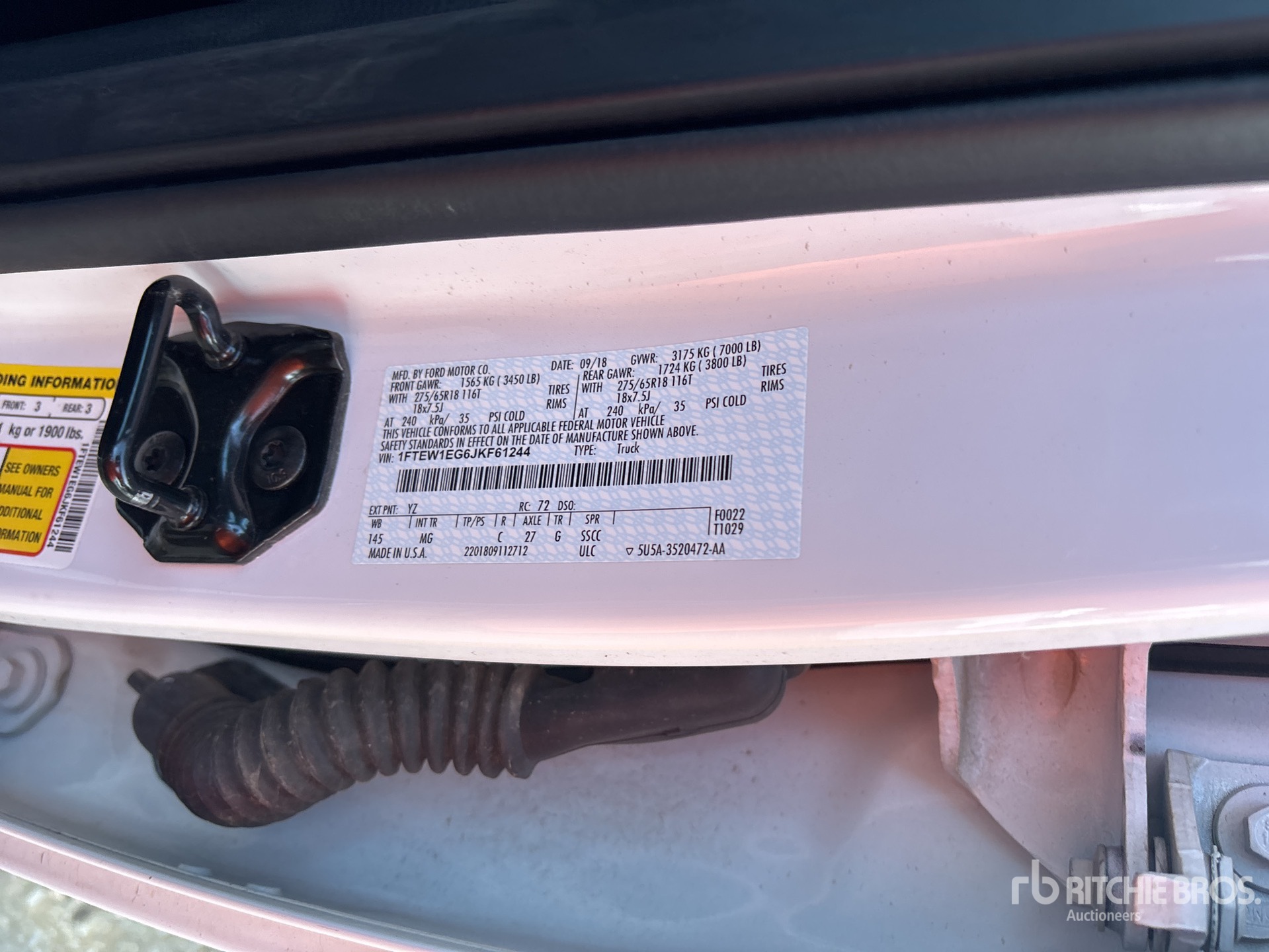 General Appearance with N.º de serie/VIN