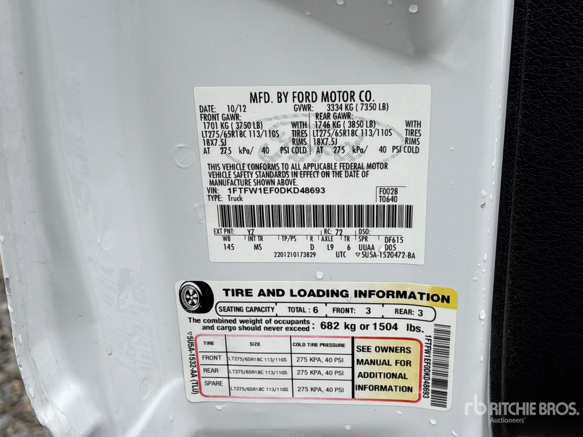 General Appearance with N.º de serie/VIN