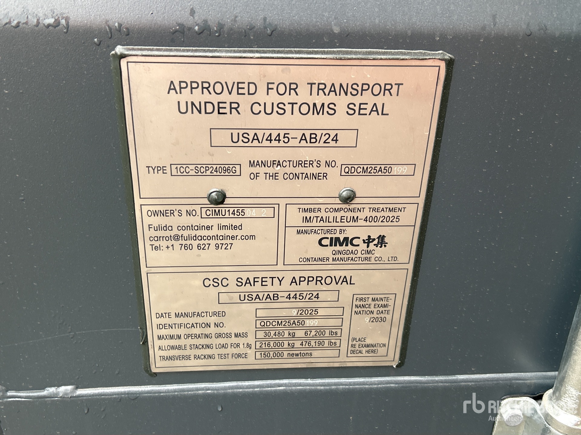 General Appearance with Serial Number / VIN