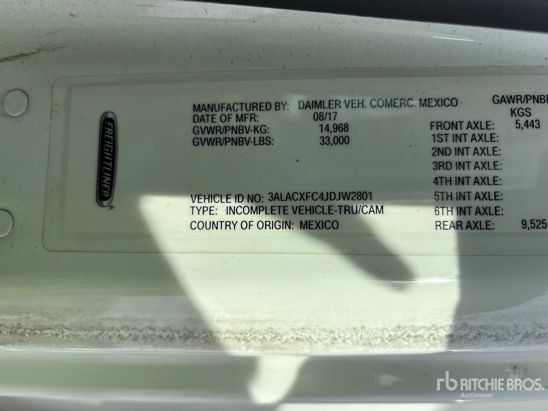 General Appearance with Serial Number / VIN