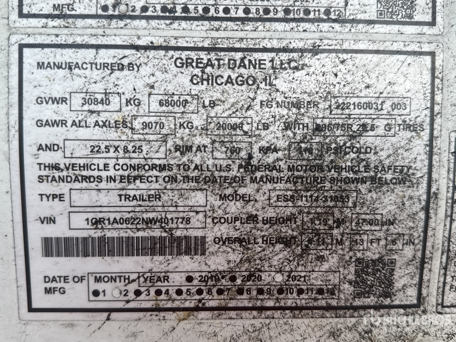 General Appearance with Seriennummer / FIN