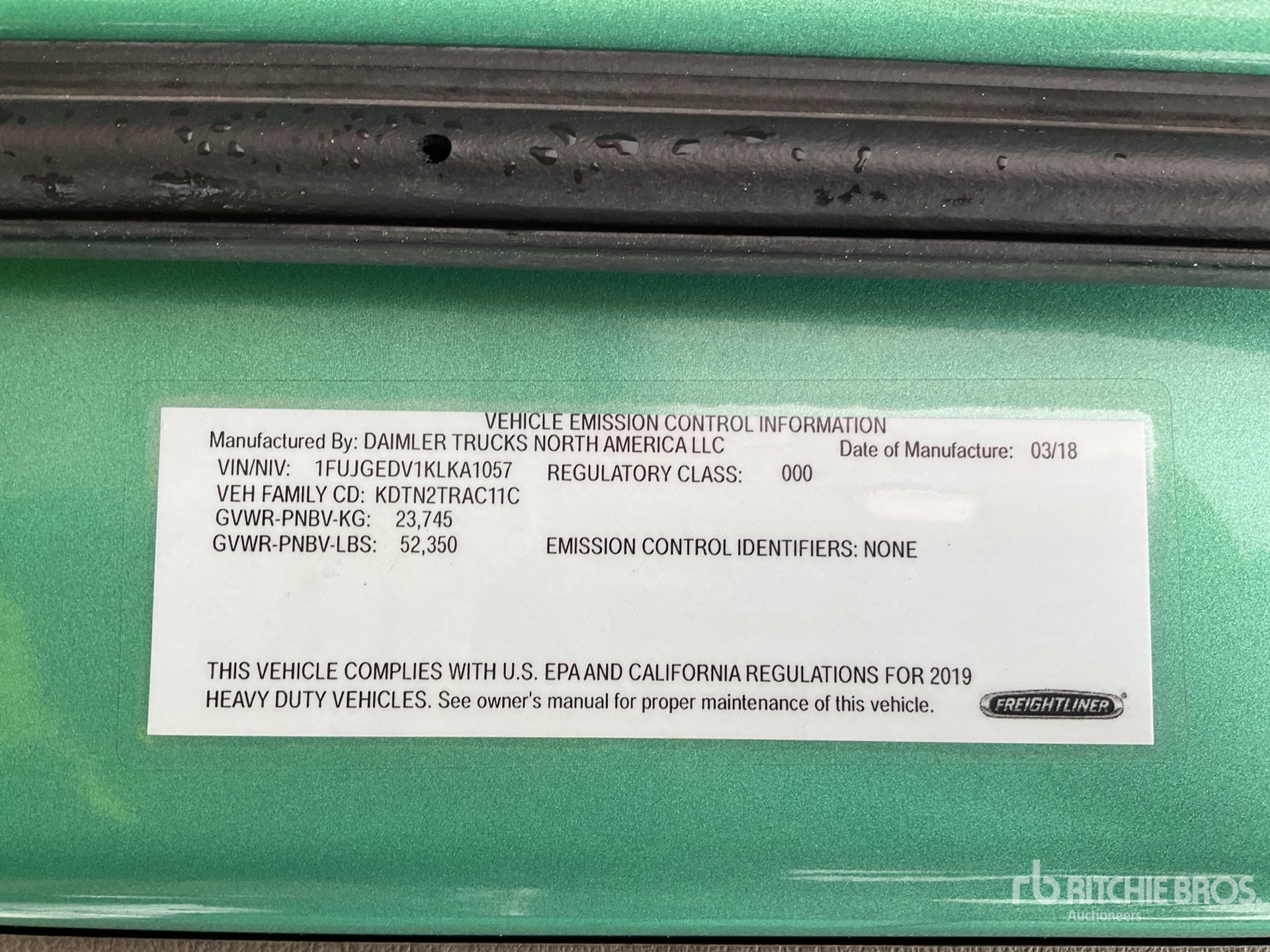 General Appearance with Numero seriale/numero d’identificazione del veicolo (VIN)