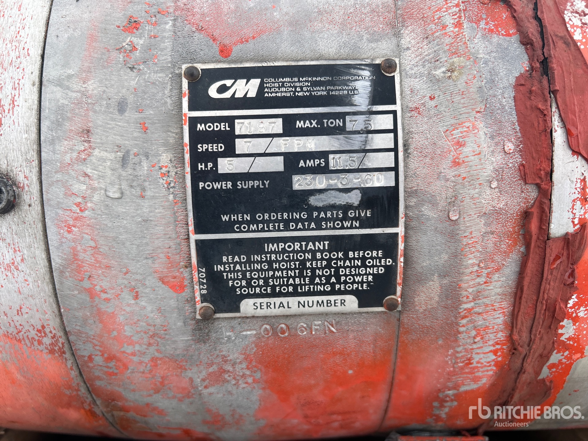 General Appearance with N.º de serie/VIN