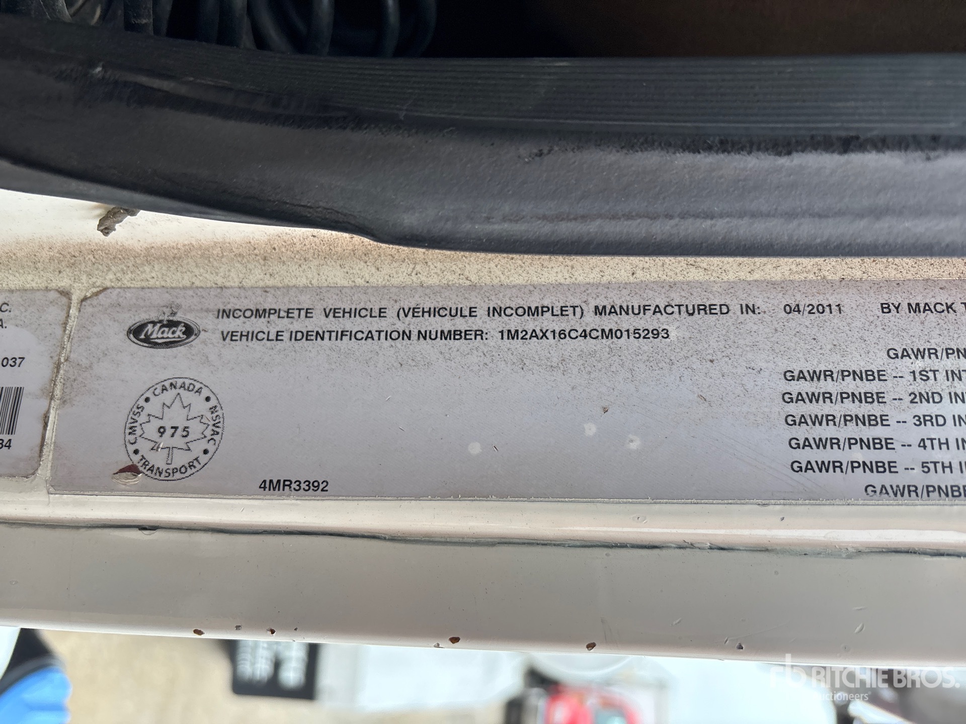 General Appearance with Serial Number / VIN