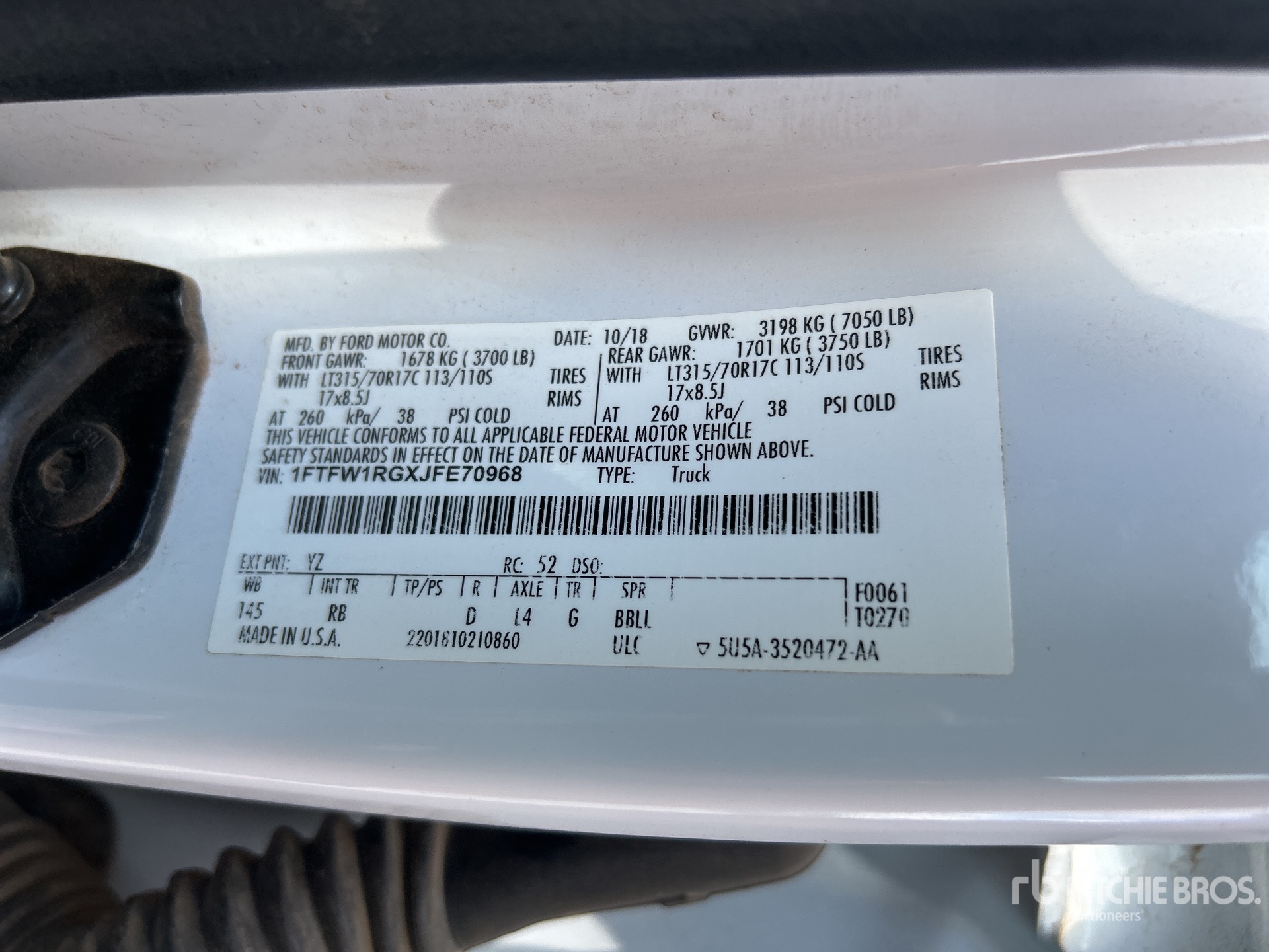 General Appearance with Serial Number / VIN