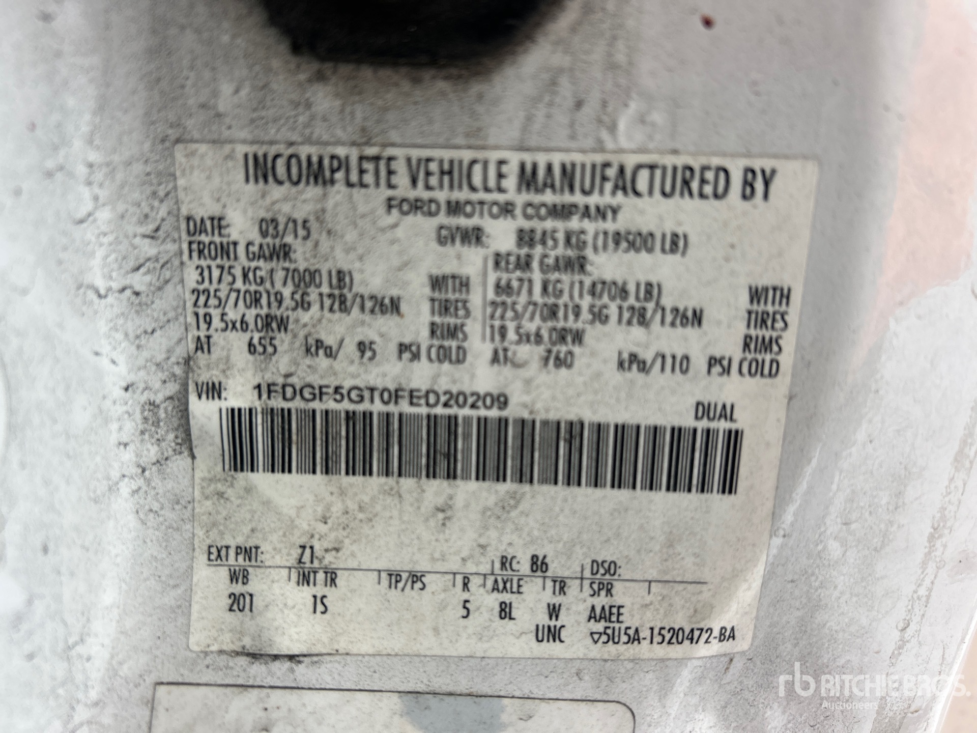 General Appearance with Serial Number / VIN