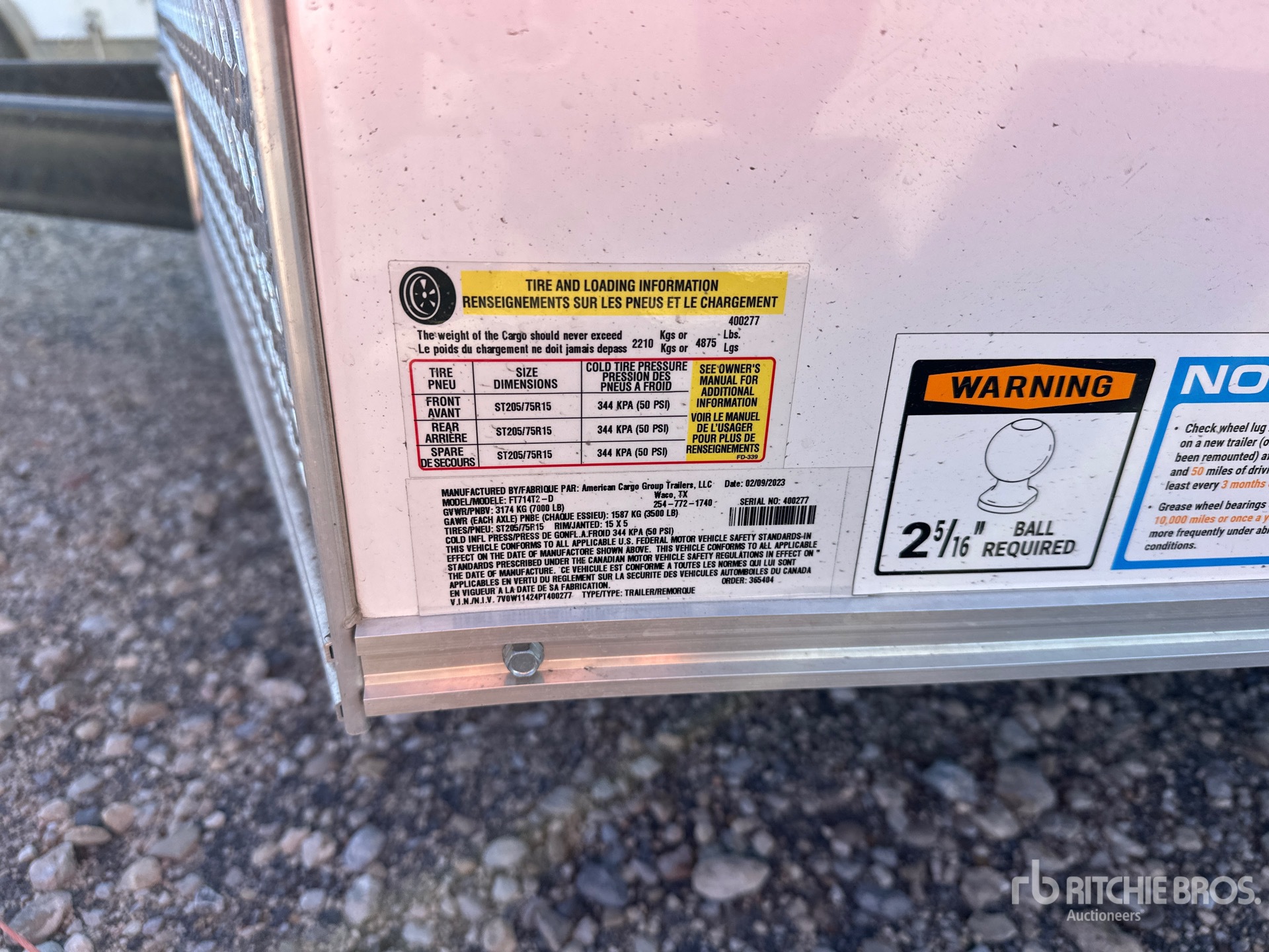 General Appearance with Serial Number / VIN