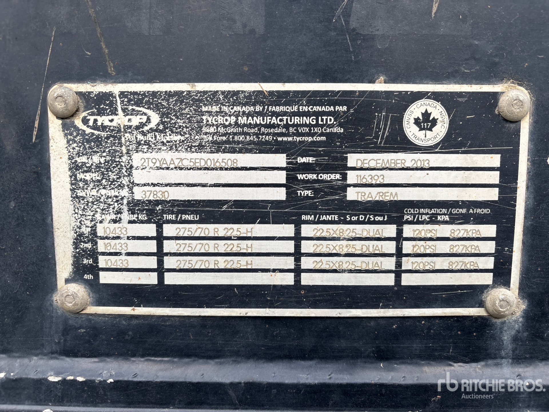 General Appearance with N.º de serie/VIN