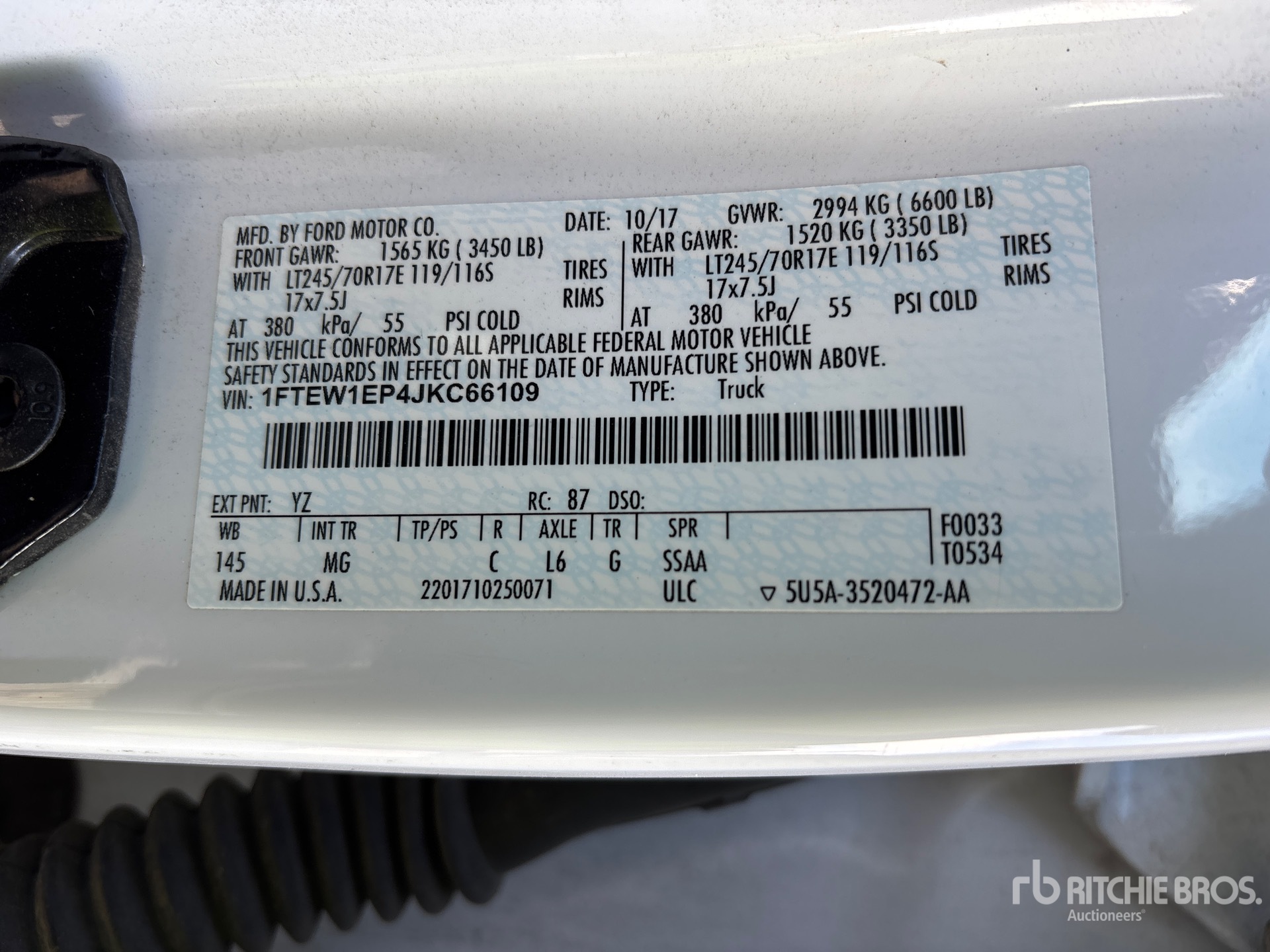 General Appearance with Second Serial Number/VIN Photo