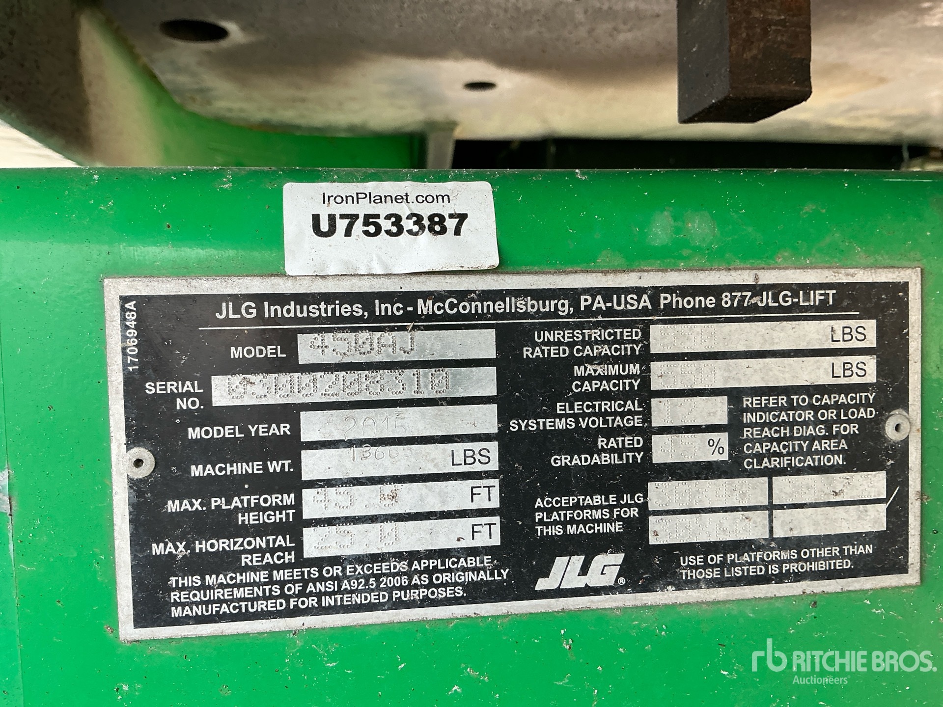 General Appearance with Serial Number / VIN