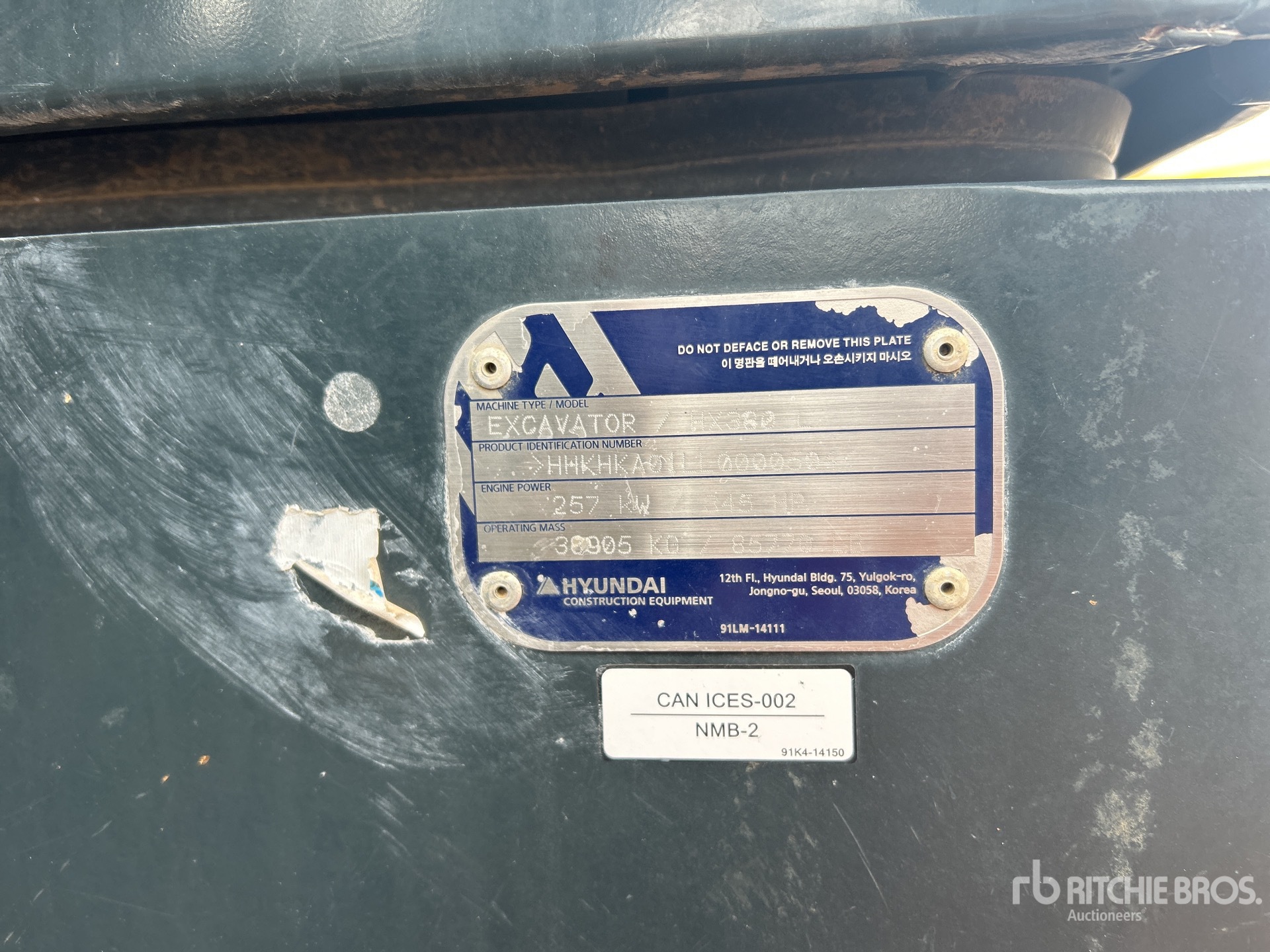 General Appearance with N.º de serie/VIN