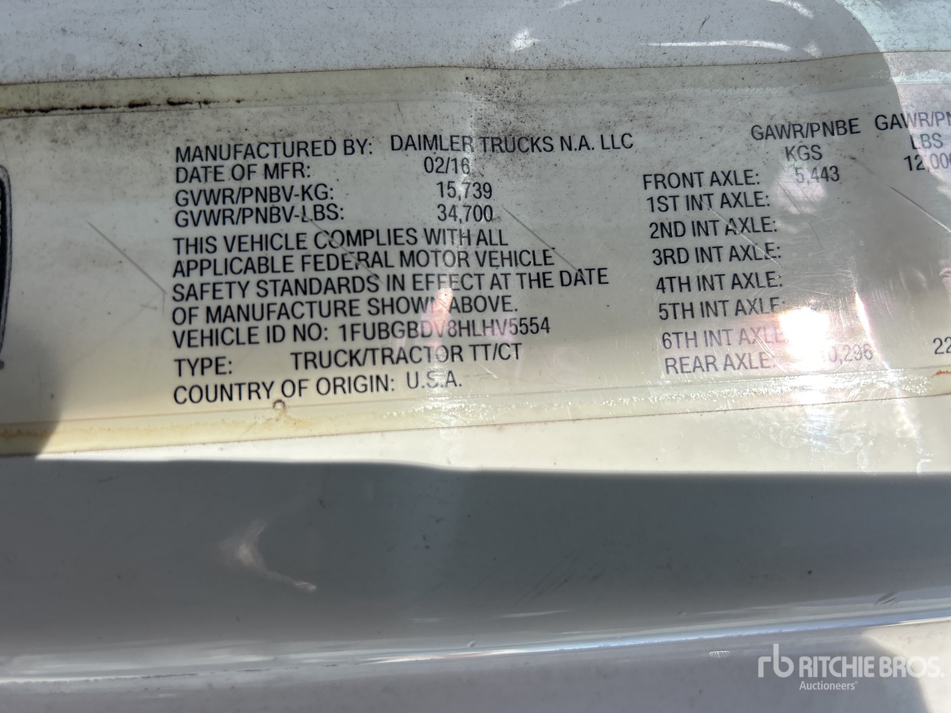 General Appearance with Serial Number / VIN