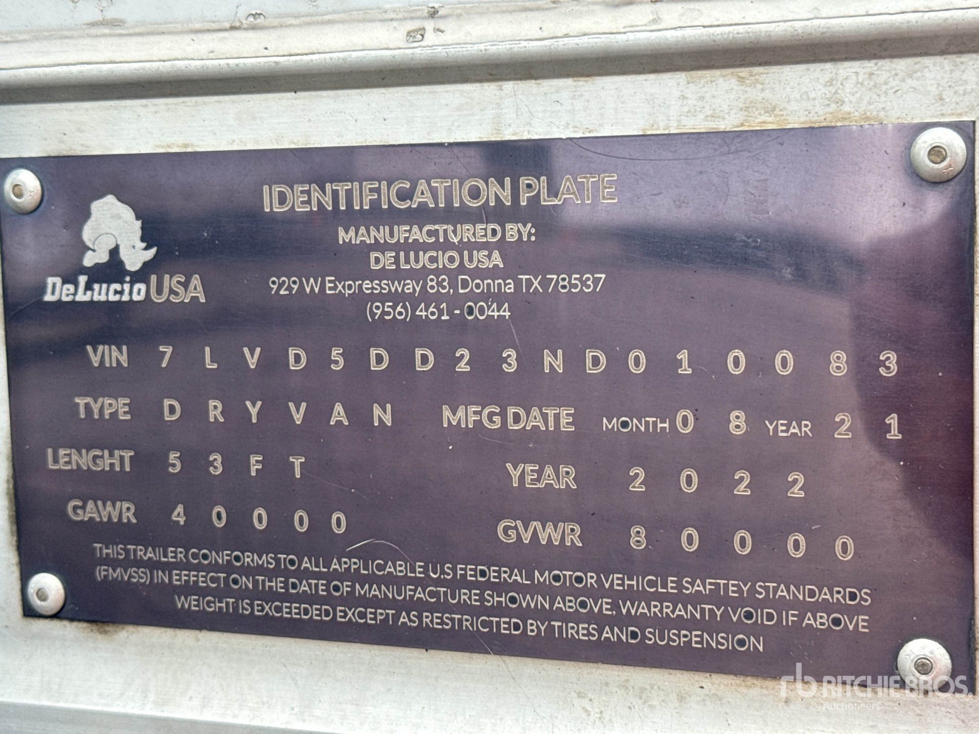 General Appearance with N.º de serie/VIN