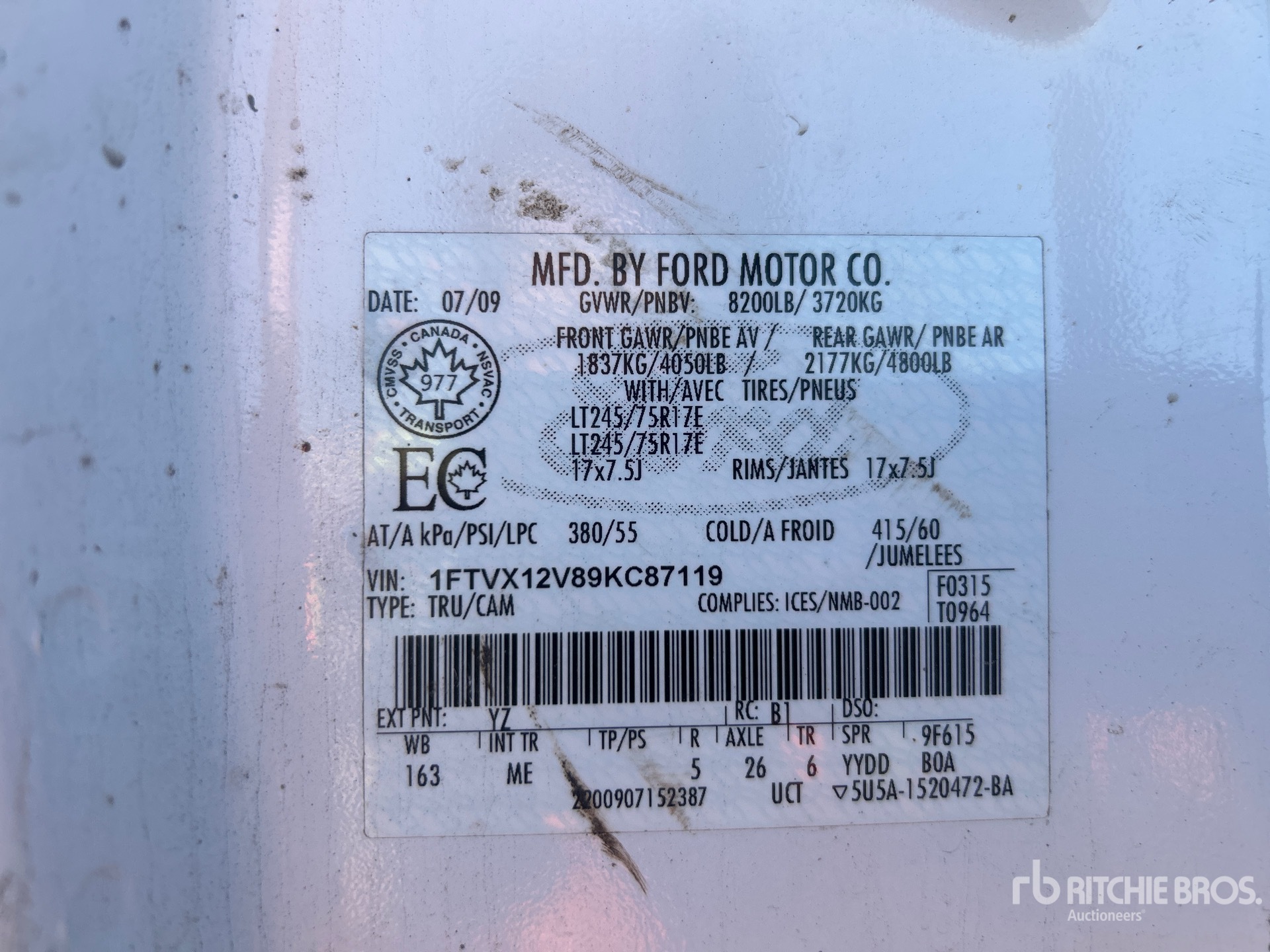 General Appearance with Second Serial Number/VIN Photo