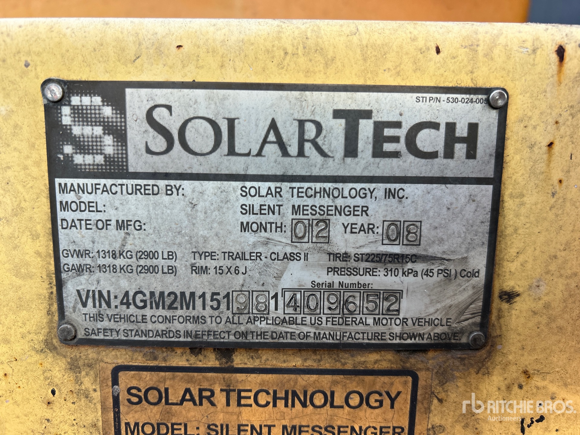 General Appearance with Serial Number / VIN