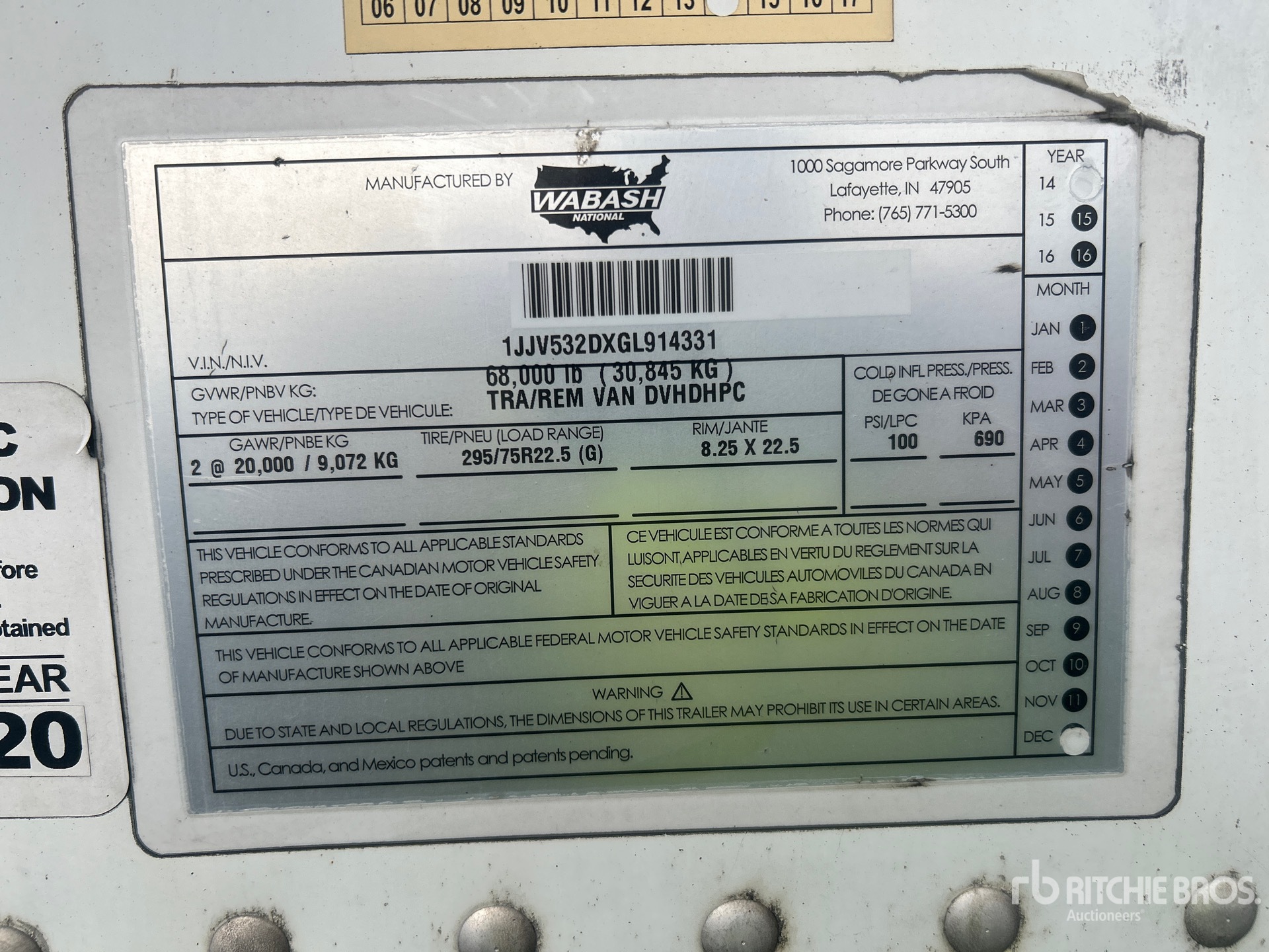 General Appearance with Serial Number / VIN