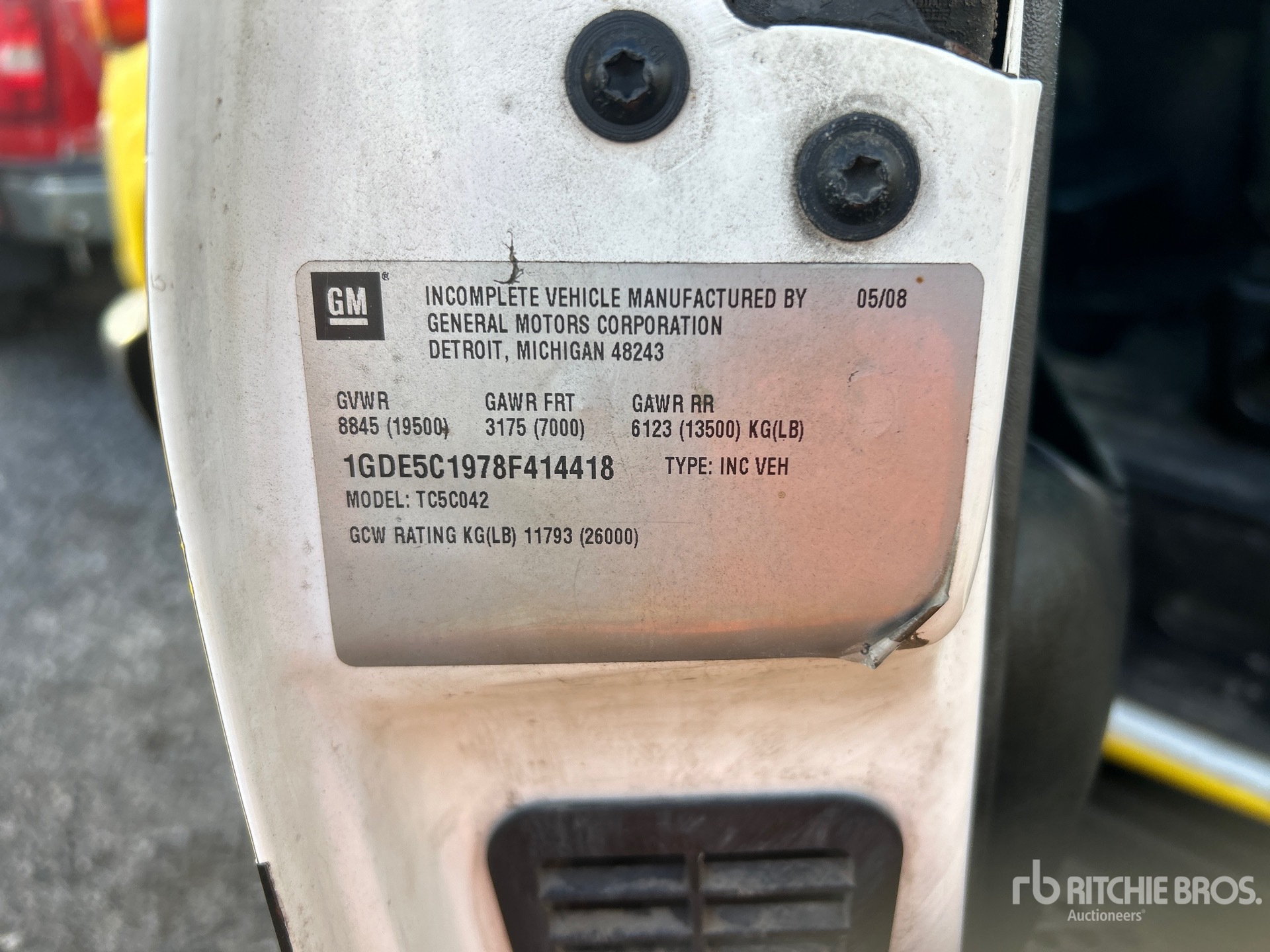 General Appearance with Serial Number / VIN