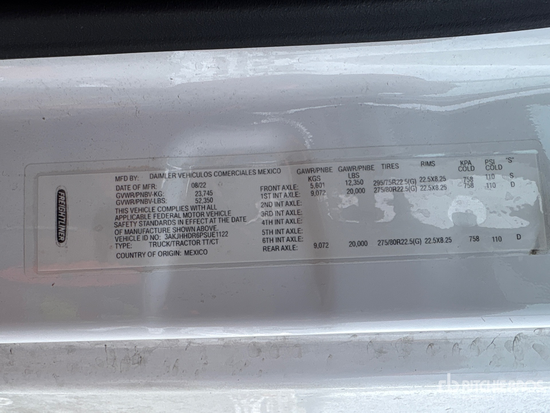 General Appearance with N.º de serie/VIN