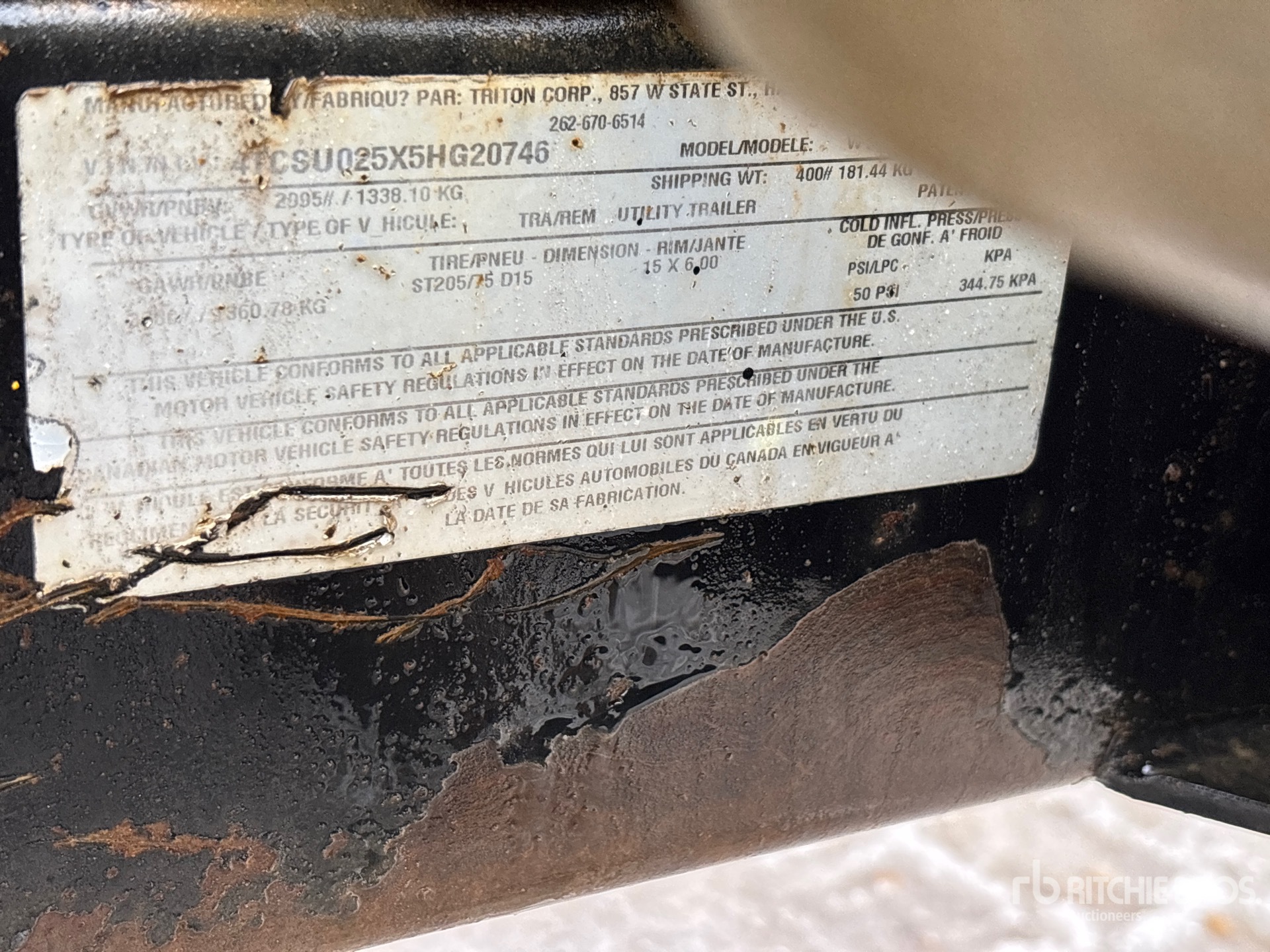 General Appearance with Serial Number / VIN