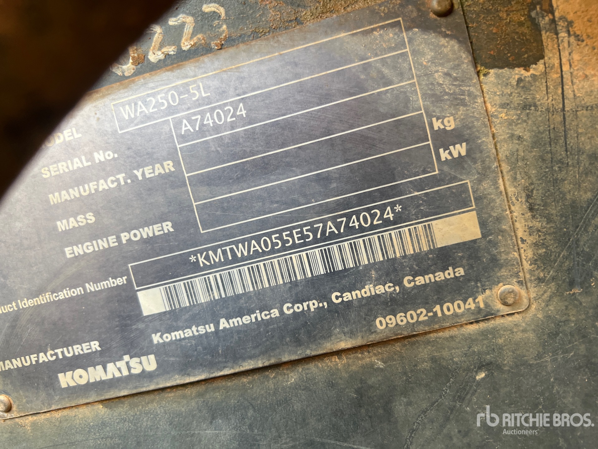 General Appearance with N.º de serie/VIN