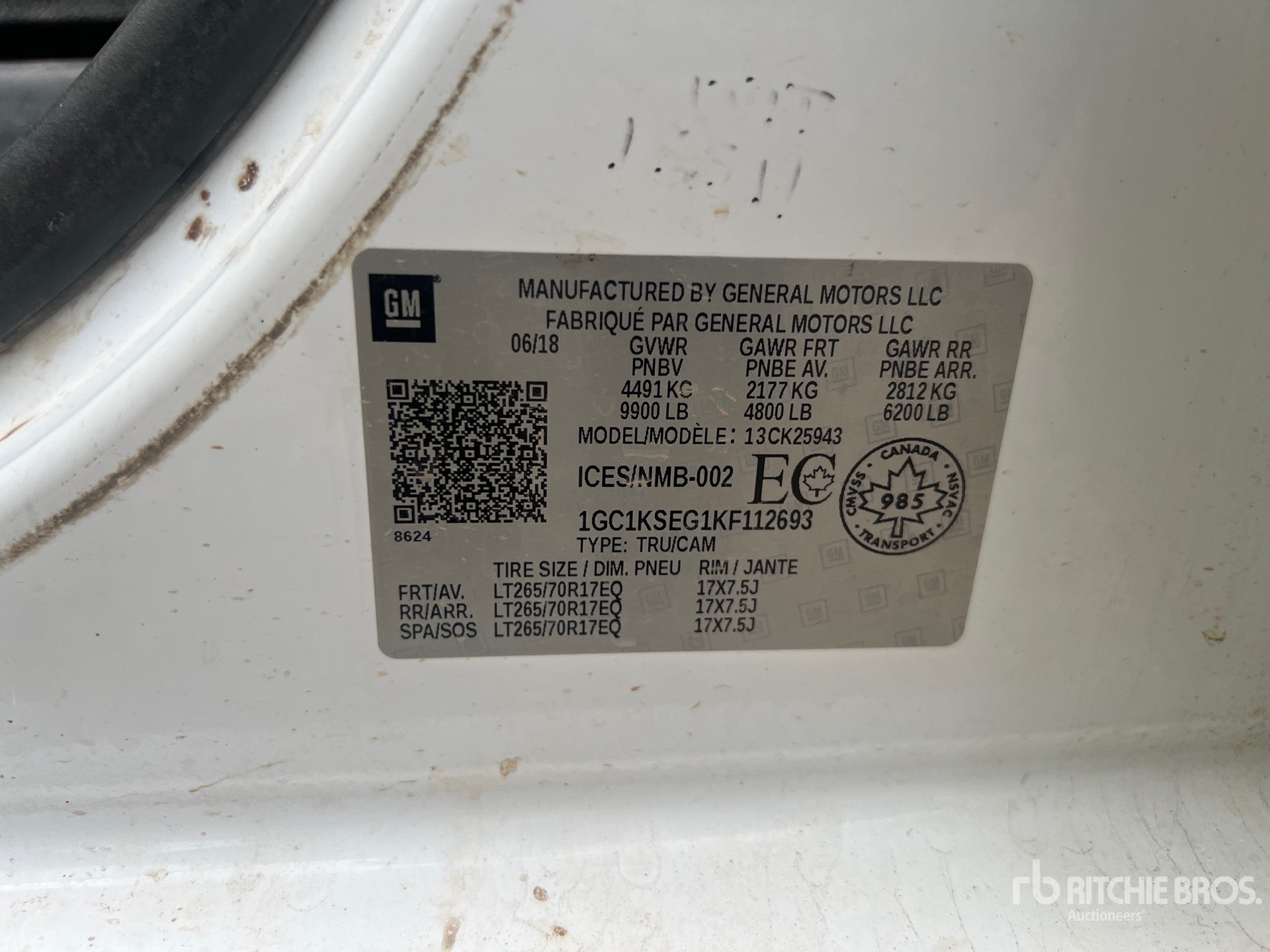 General Appearance with N.º de serie/VIN