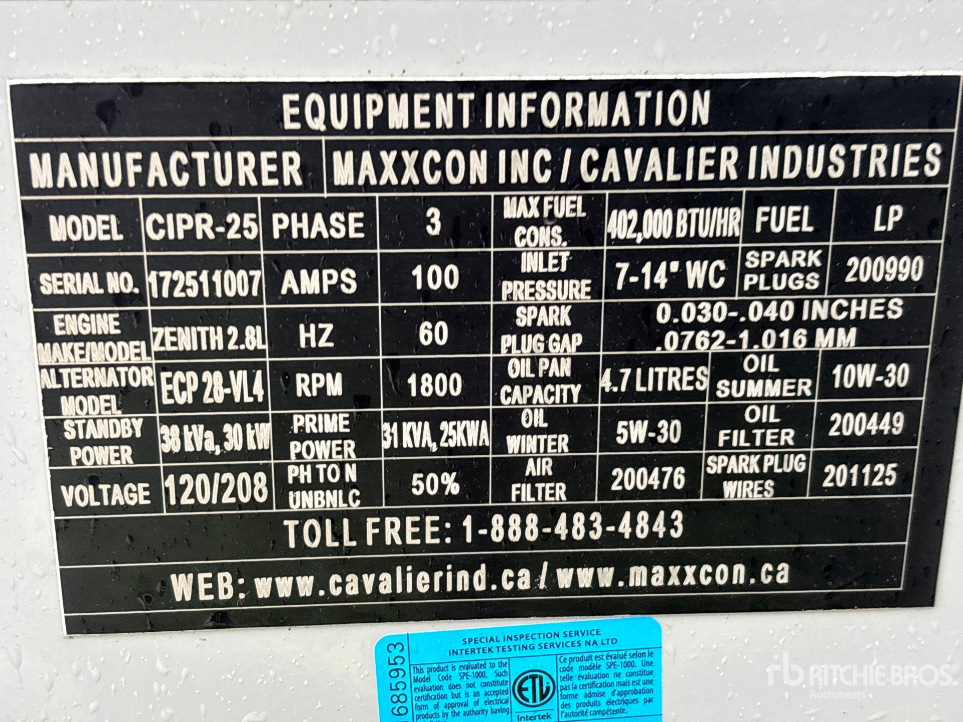 General Appearance with Serial Number / VIN