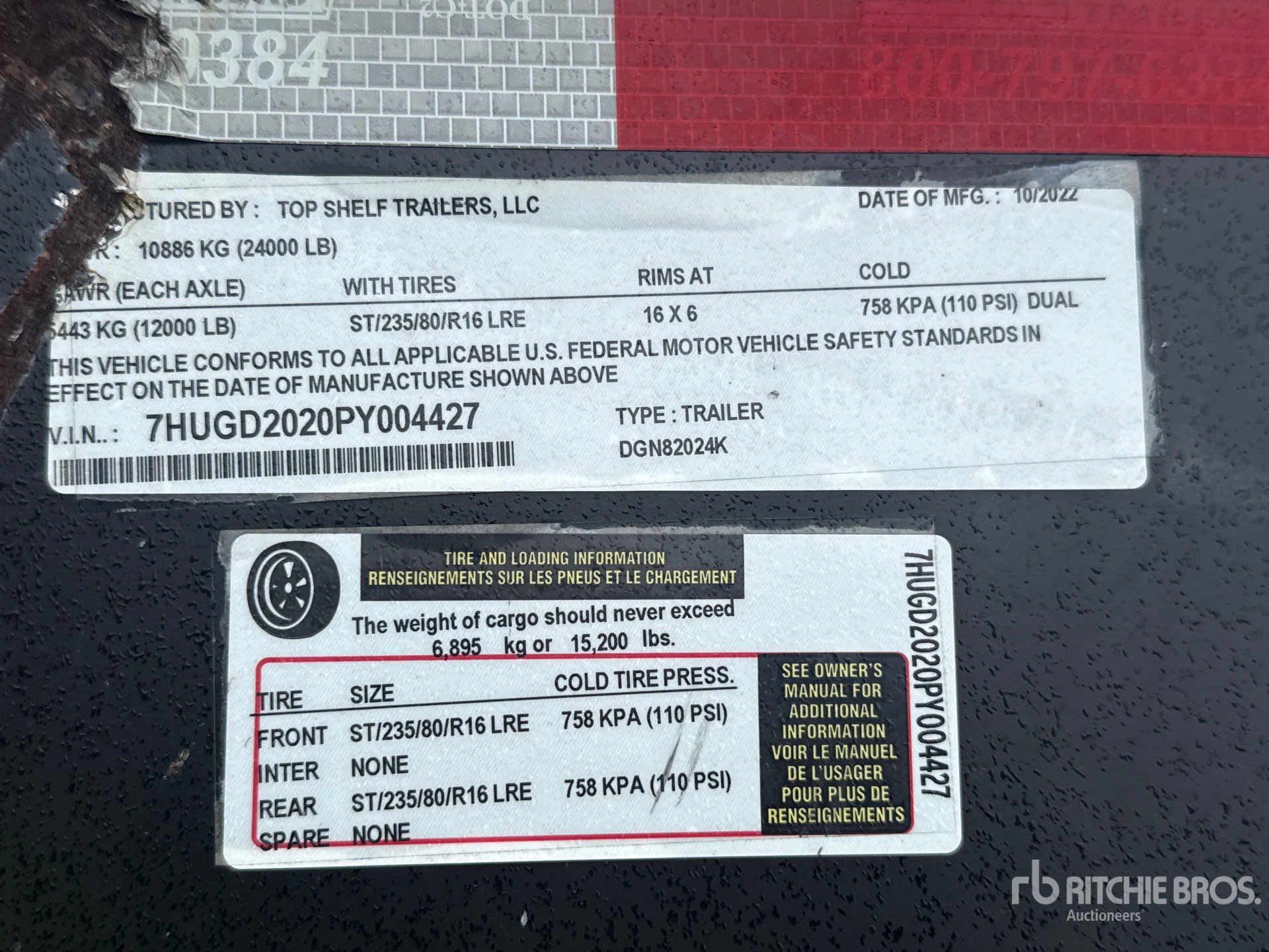 General Appearance with N.º de serie/VIN