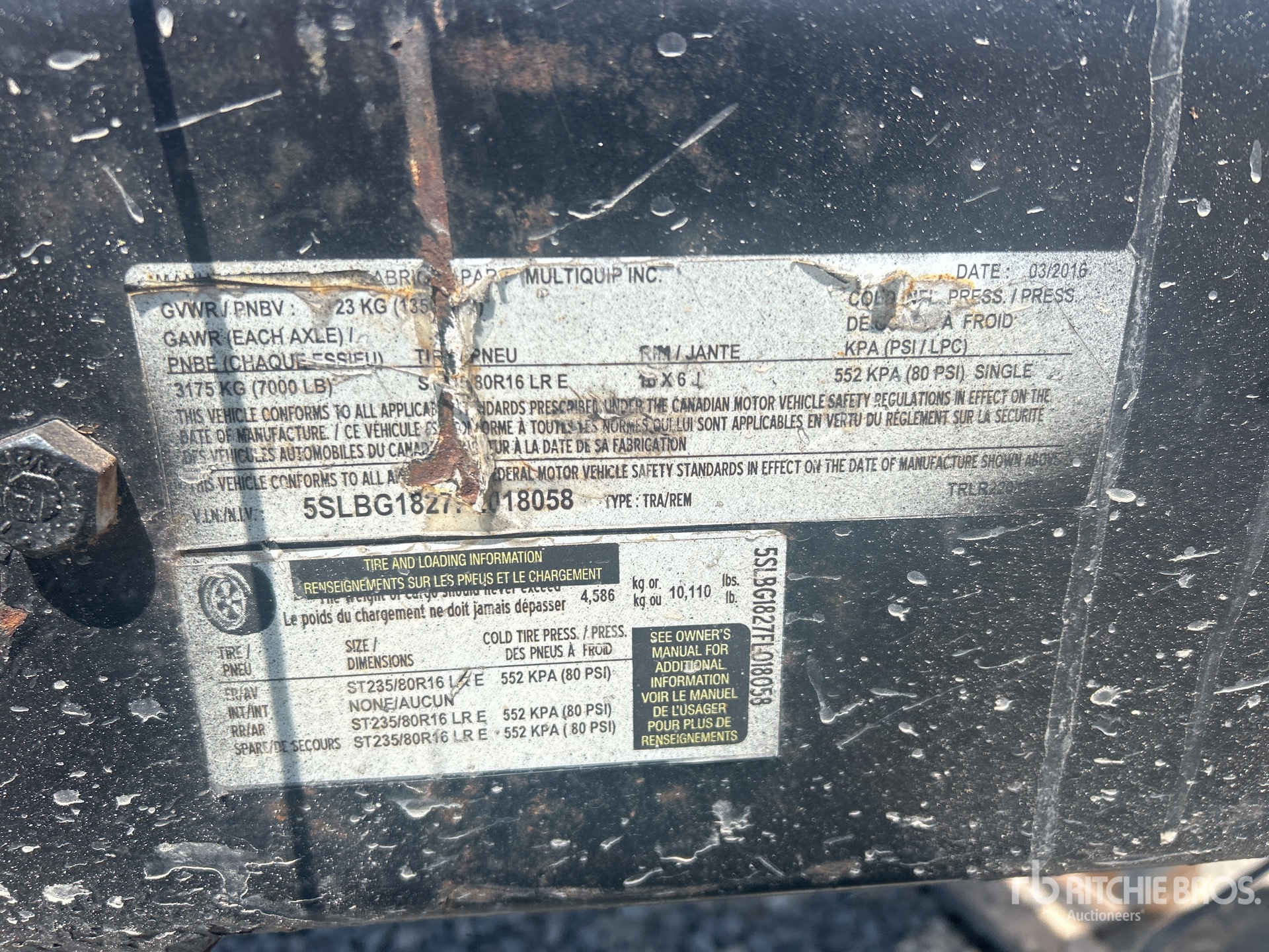 General Appearance with N.º de serie/VIN