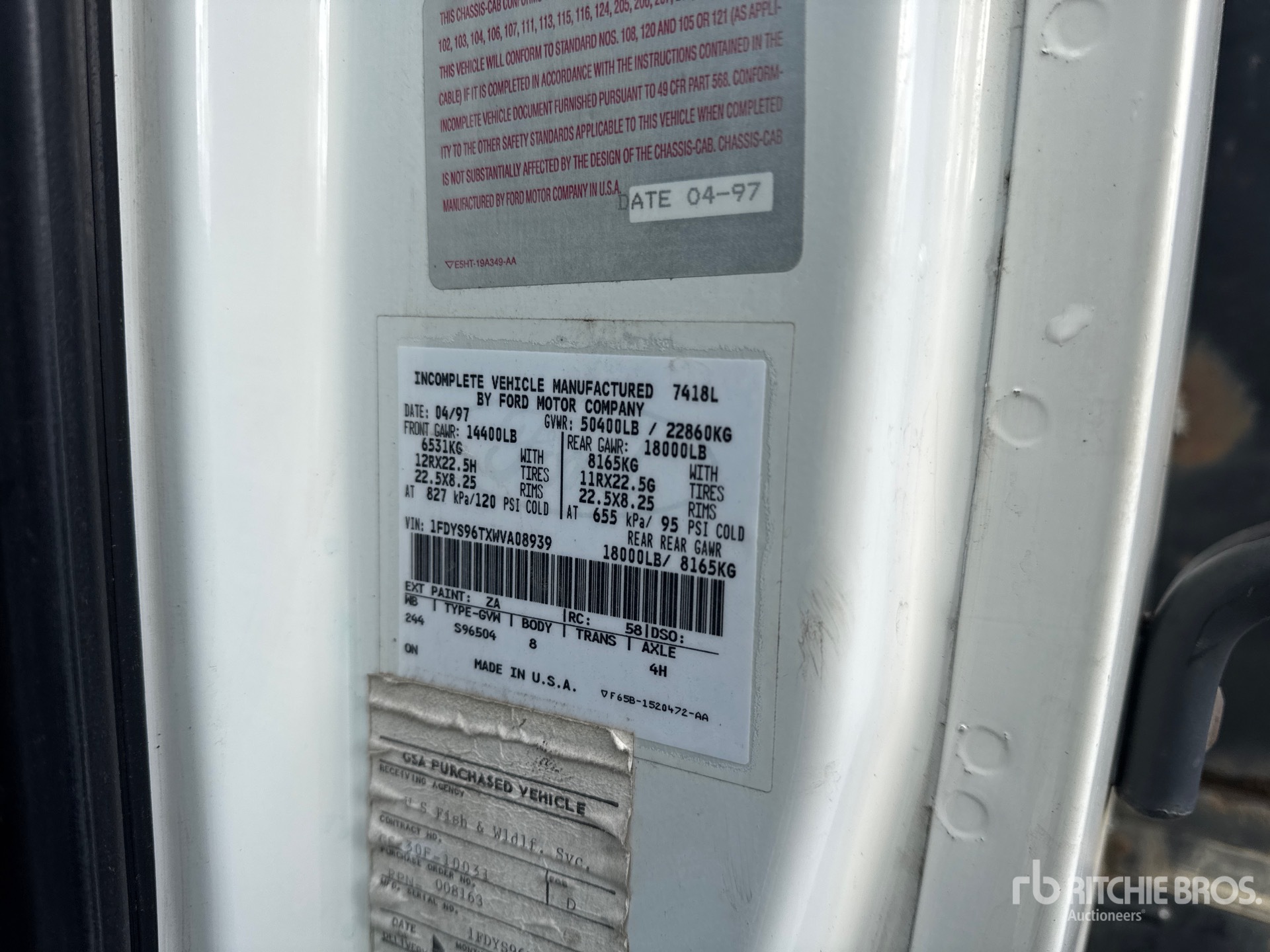 General Appearance with Serial Number / VIN