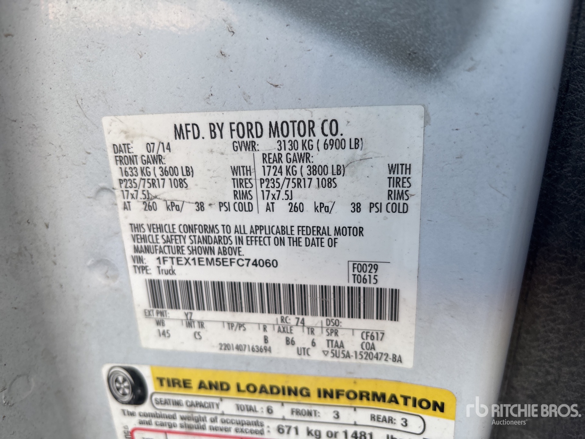 General Appearance with Serial Number / VIN