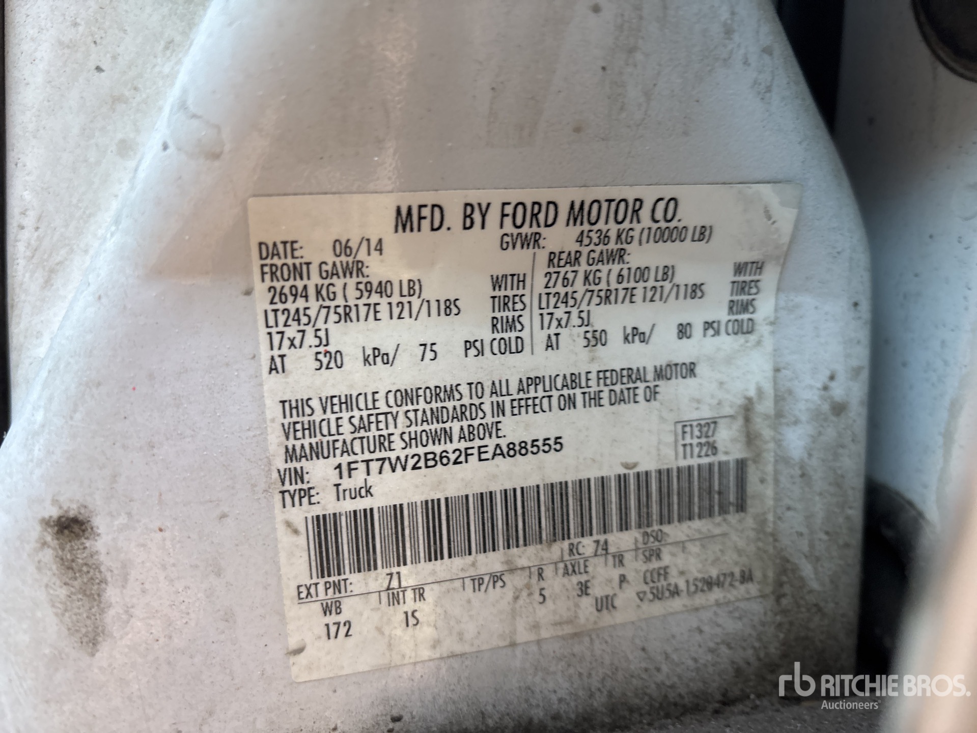 General Appearance with N.º de serie/VIN