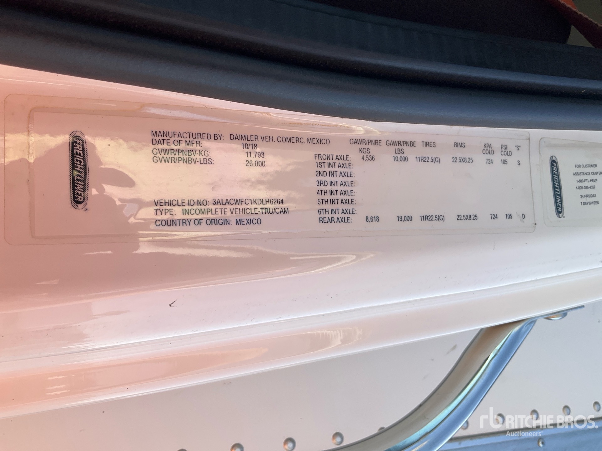 General Appearance with N.º de serie/VIN