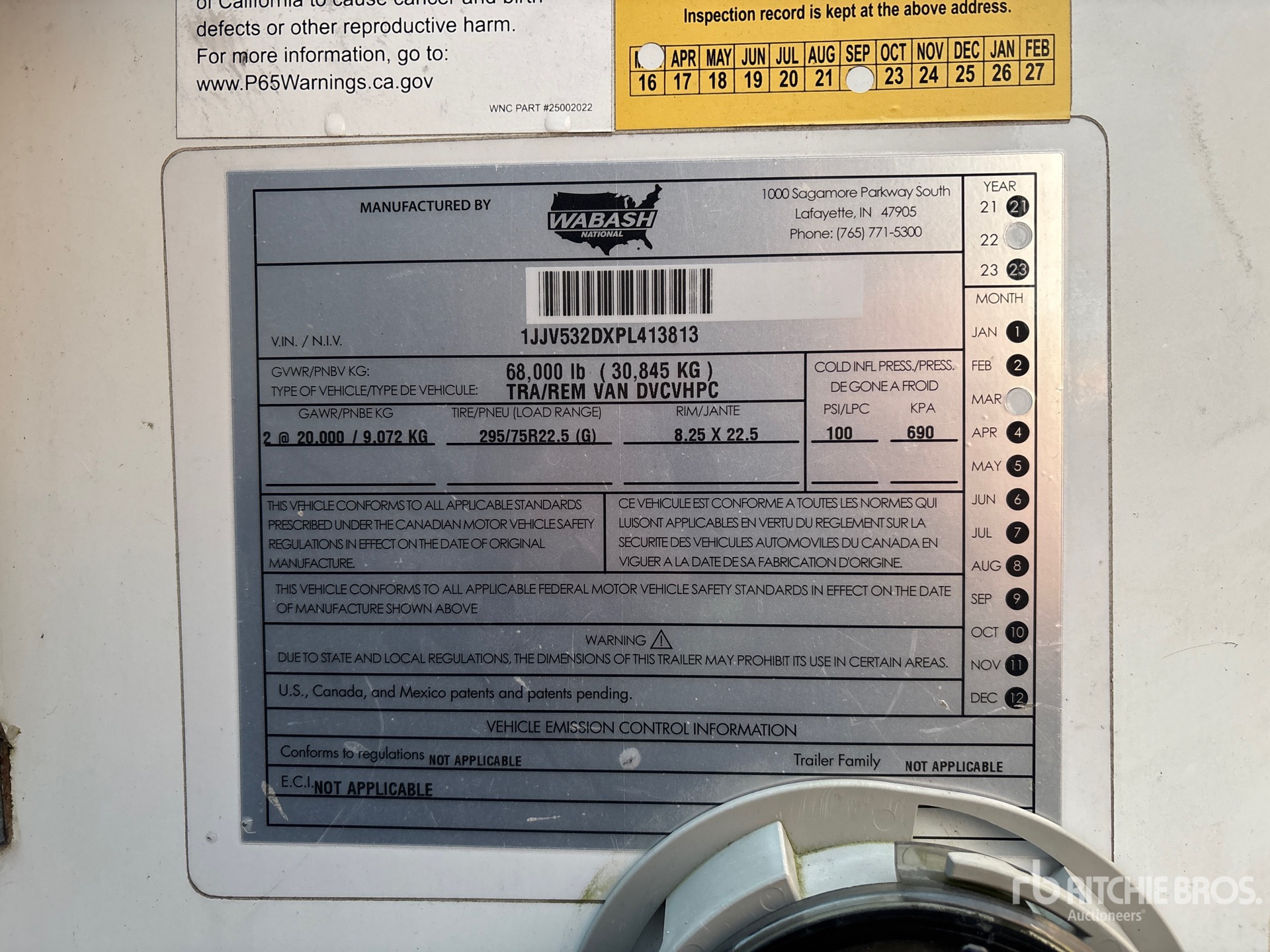 General Appearance with Serial Number / VIN