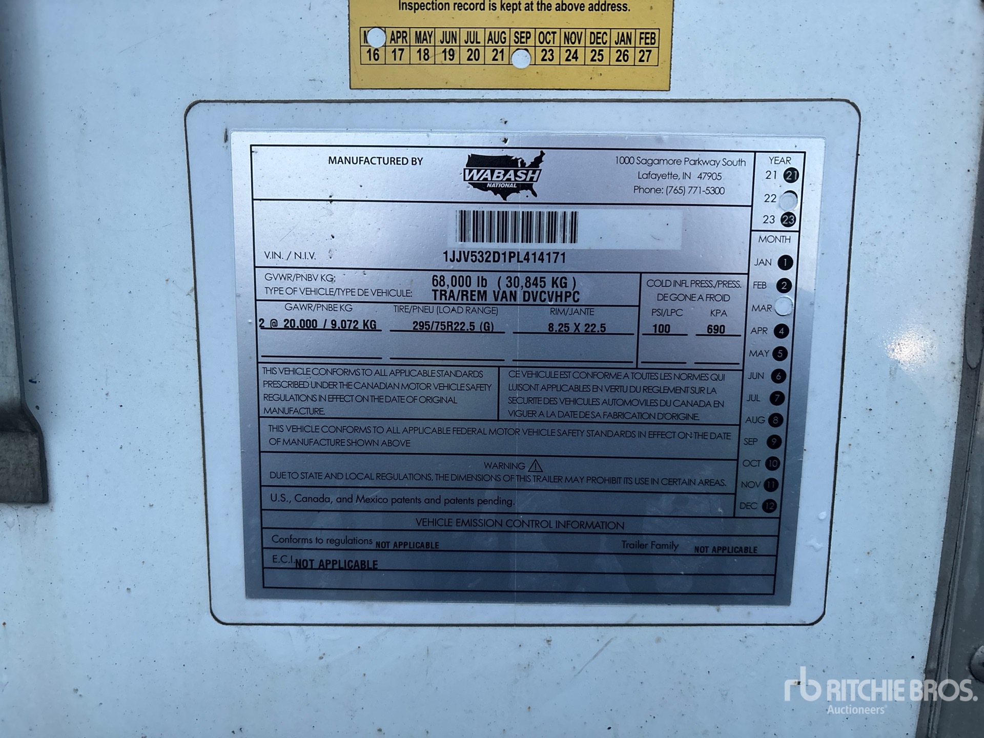 General Appearance with Serial Number / VIN