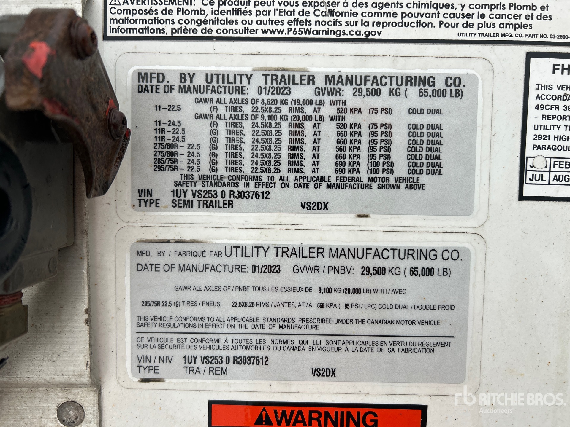 General Appearance with Serial Number / VIN