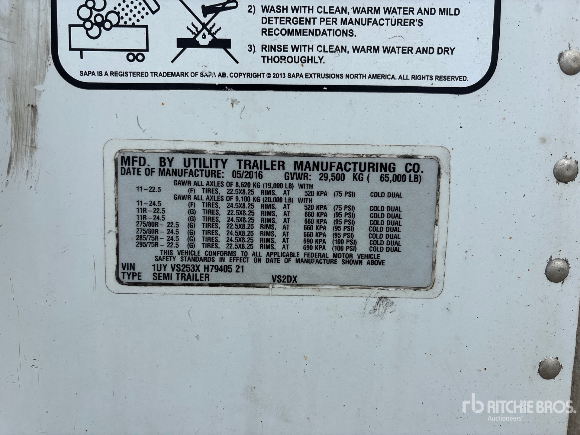 General Appearance with N.º de serie/VIN